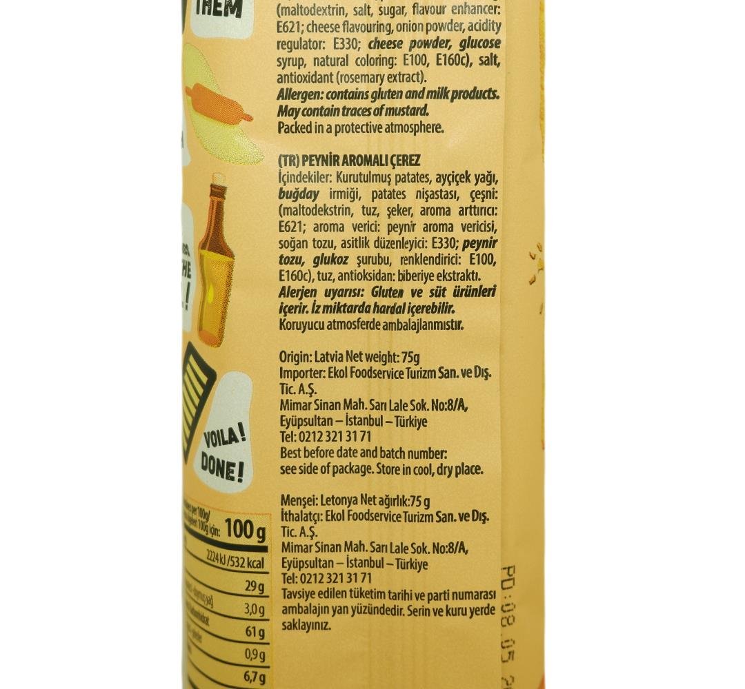 Long Chips Peynirli Mashed Potato Chips 75 Gr
