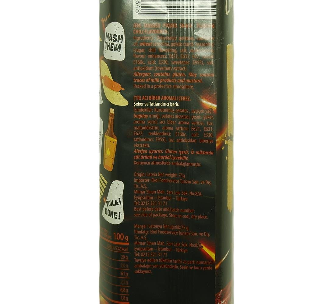 Long Chips Acı Biberli Mashed Potato Chips 75 Gr
