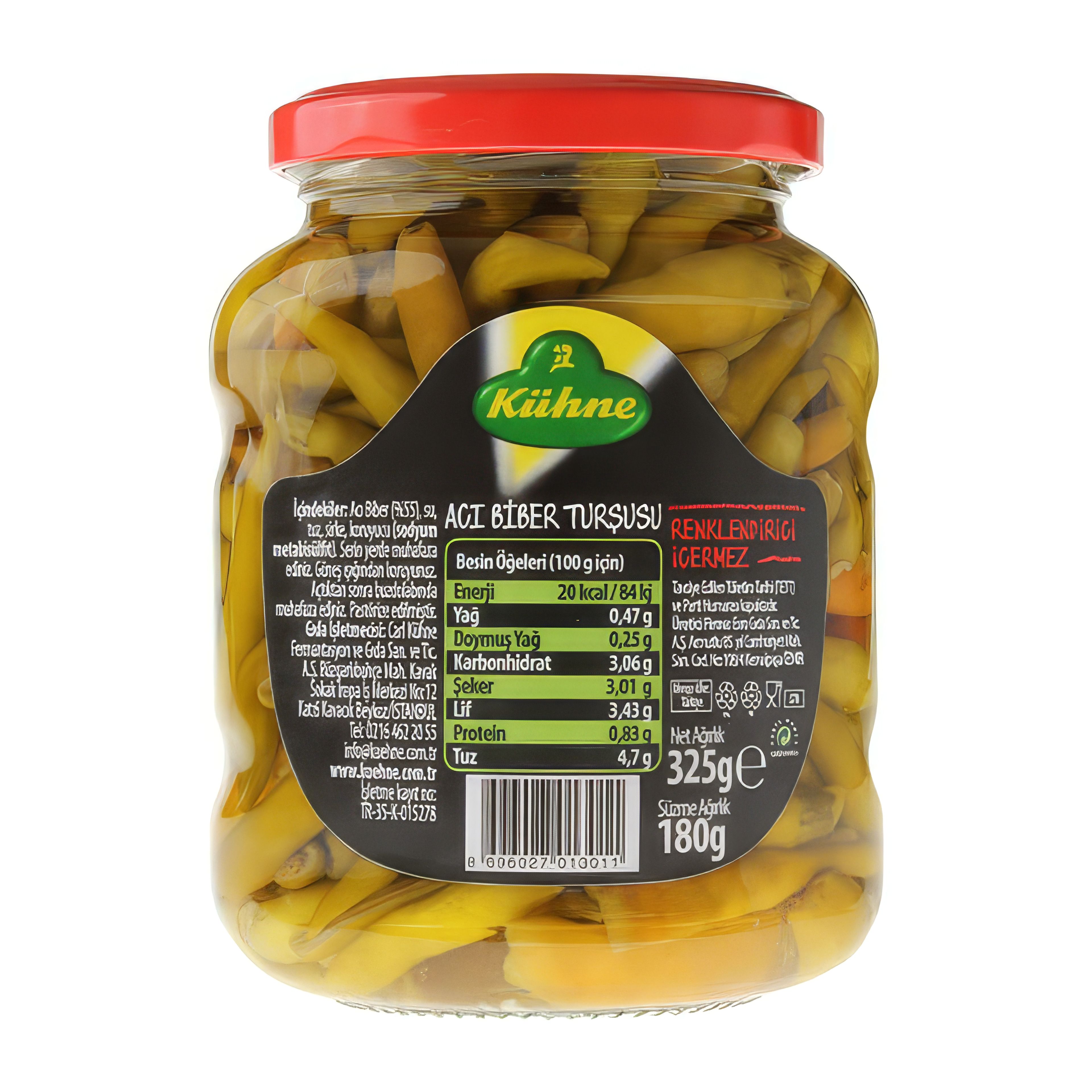 Kühne Türk Ti̇pi̇ Acı Bi̇ber Turşusu 325 Gr