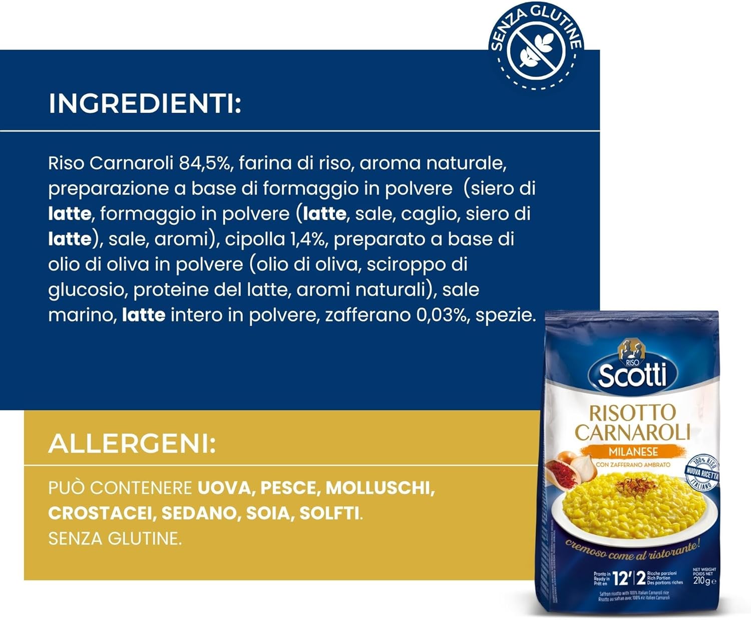 Scotti Risotto Carnaroli Milanese 210 Gr