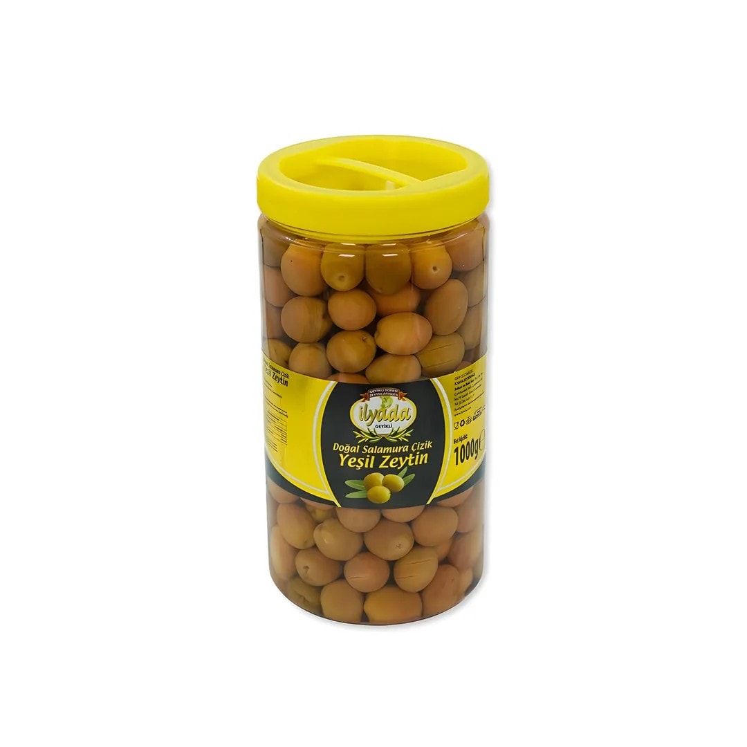 İlyada Doğal Salamura Çizik Yeşil Zeytin 1000 Gr