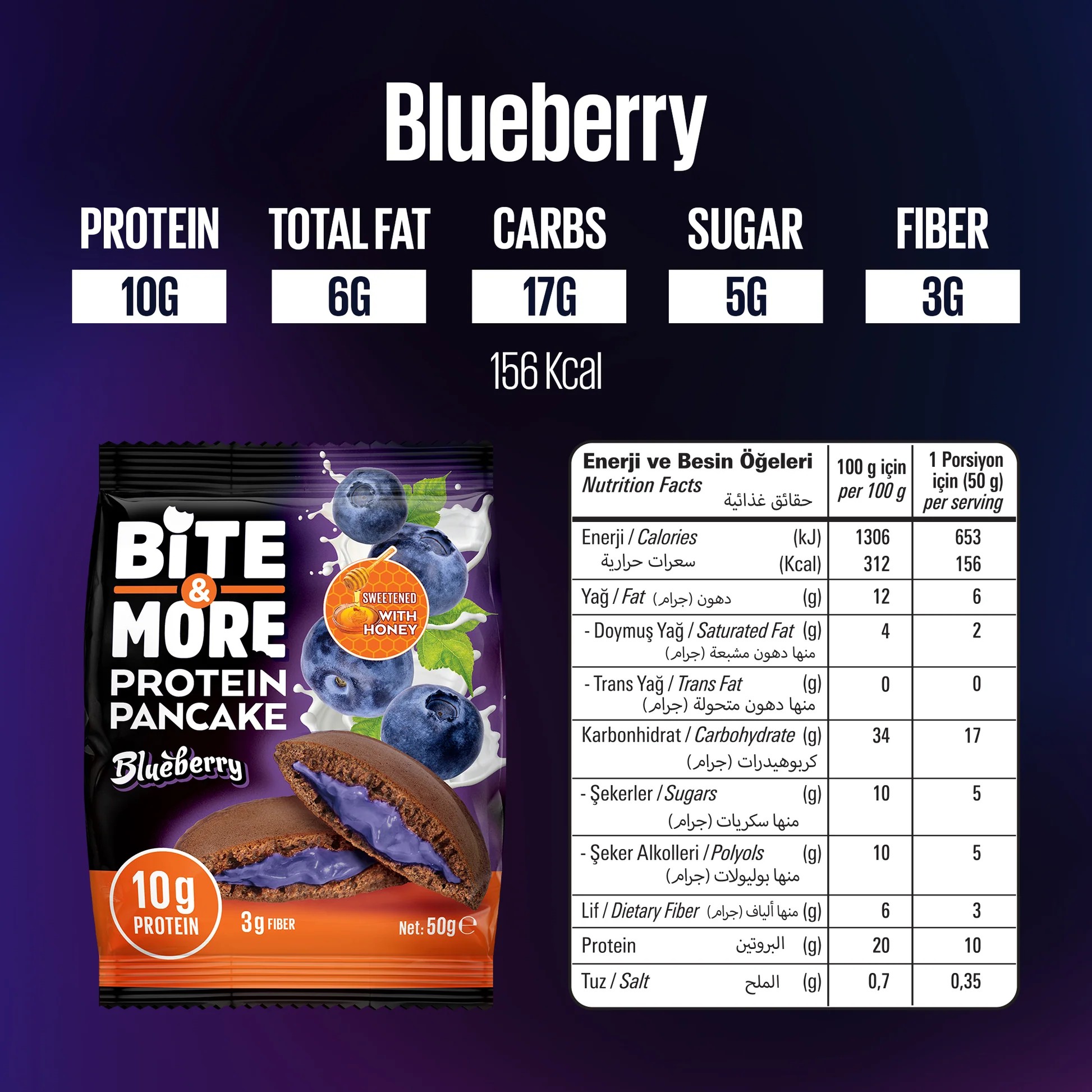 Bite And More Yaban Mersi̇nli̇ Protei̇n Pancake 50 Gr