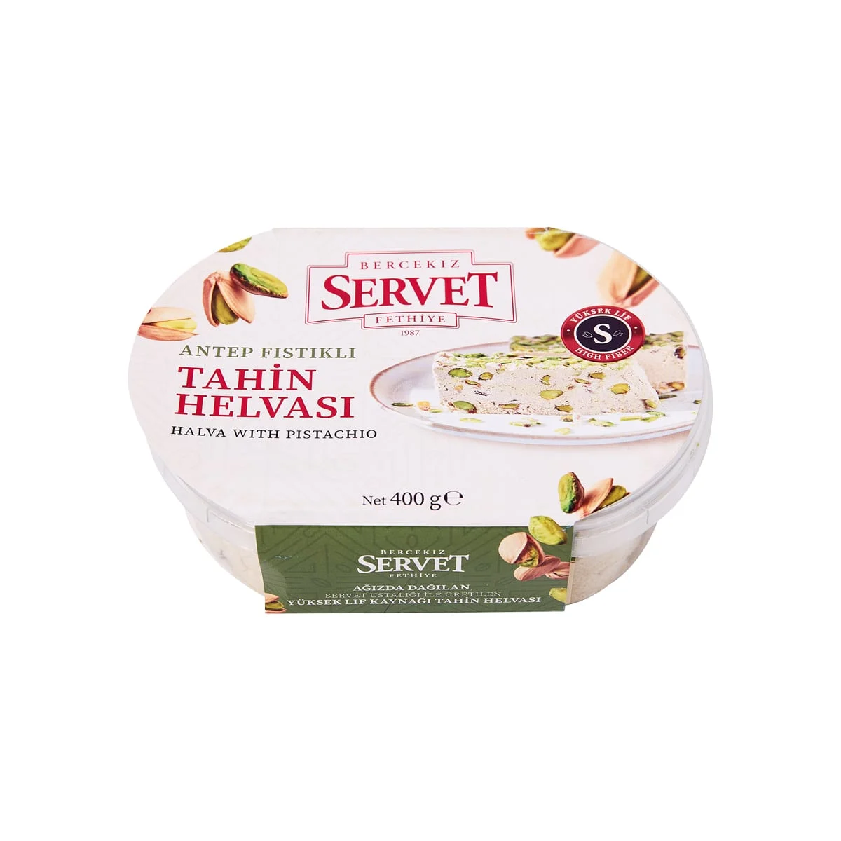 Servet Şekerleme Antep Fıstıklı Tahin Helvası 400 Gr