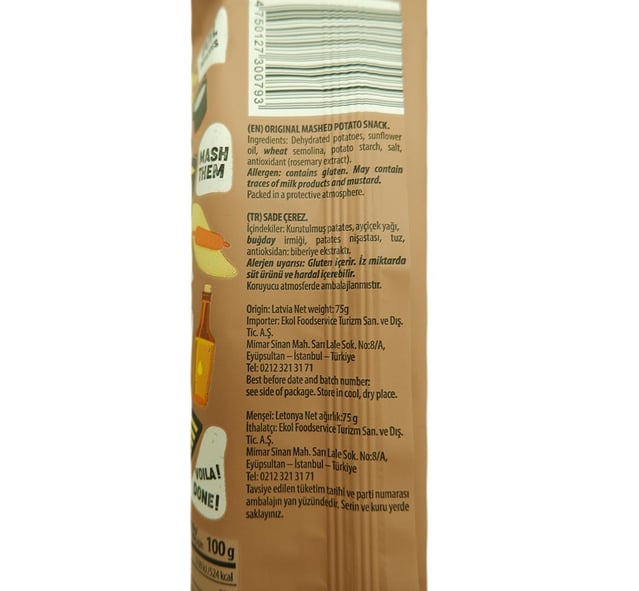 Long Chips Original Mashed Potato Chips 75 Gr