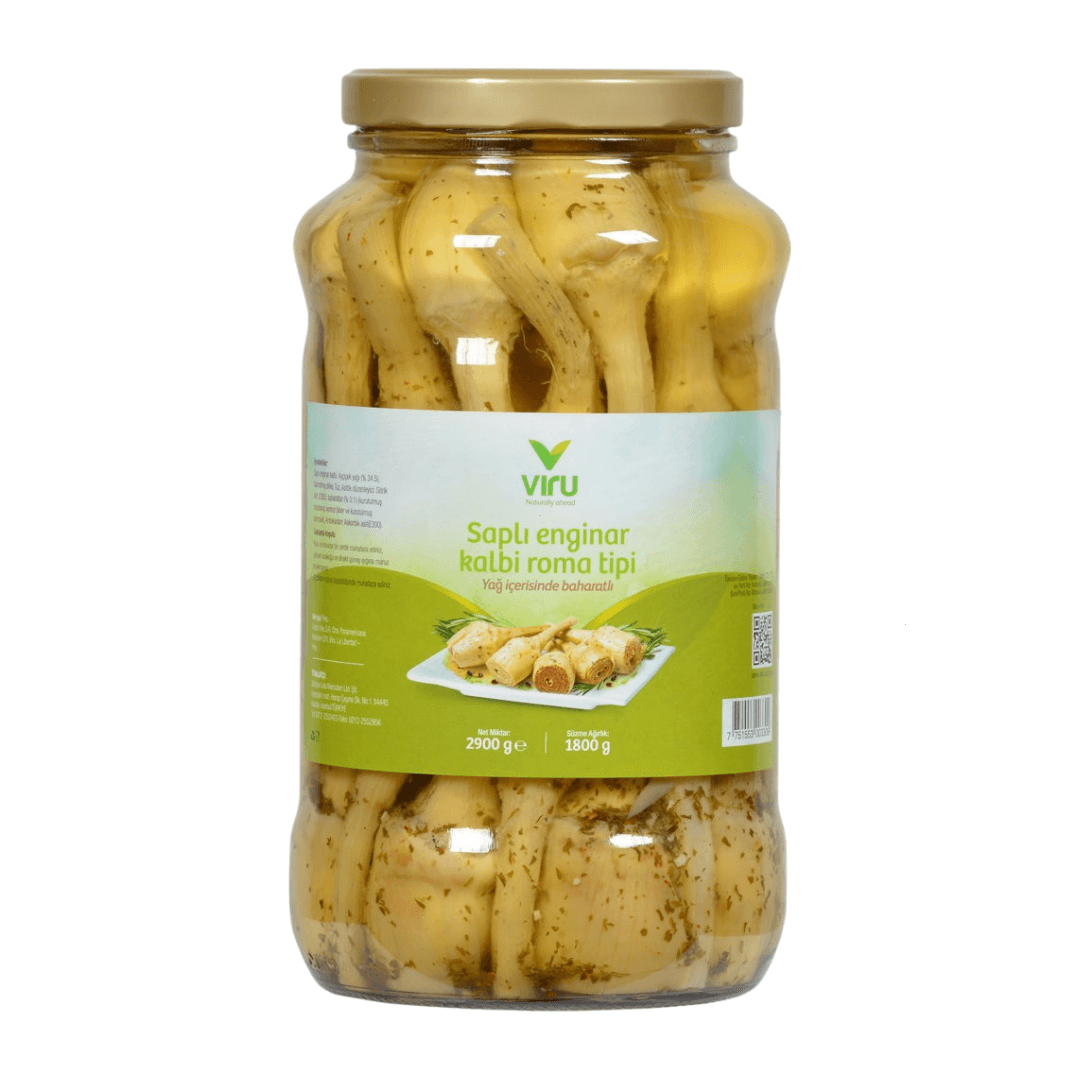 Viru Roma Ti̇pi̇ Saplı Engi̇nar Kalbi̇ Konservesi̇ 1800 Gr