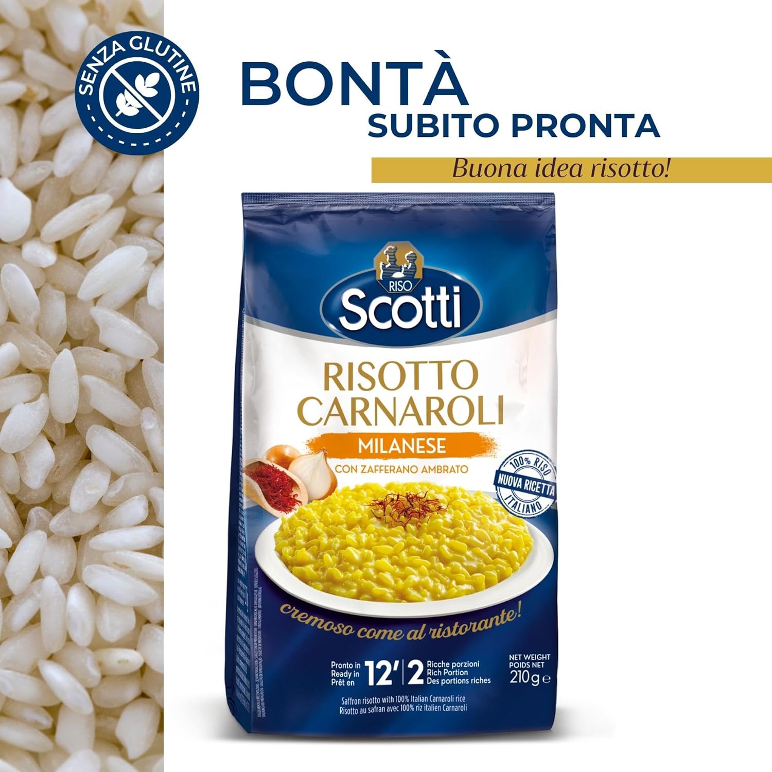 Scotti Risotto Carnaroli Milanese 210 Gr