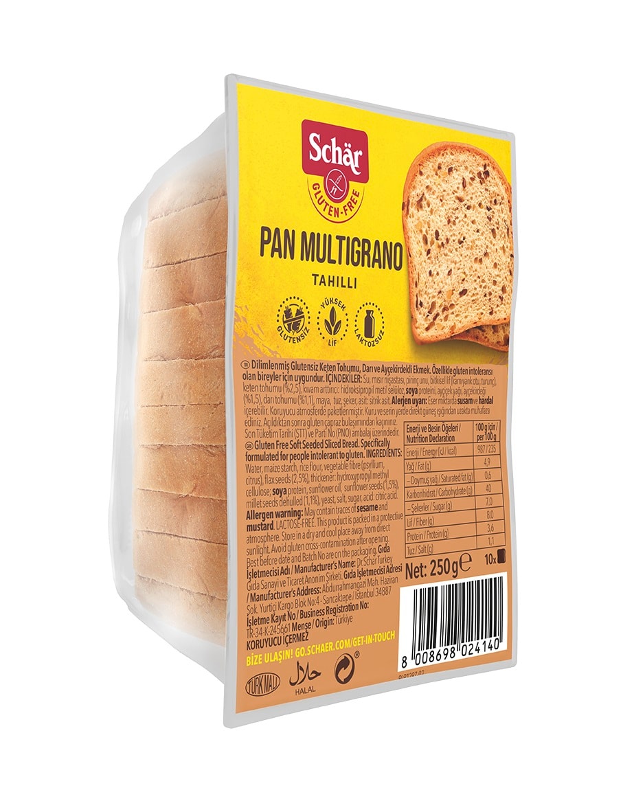 Schär Pan Multigrano Tahıllı Ekmek 250 Gr