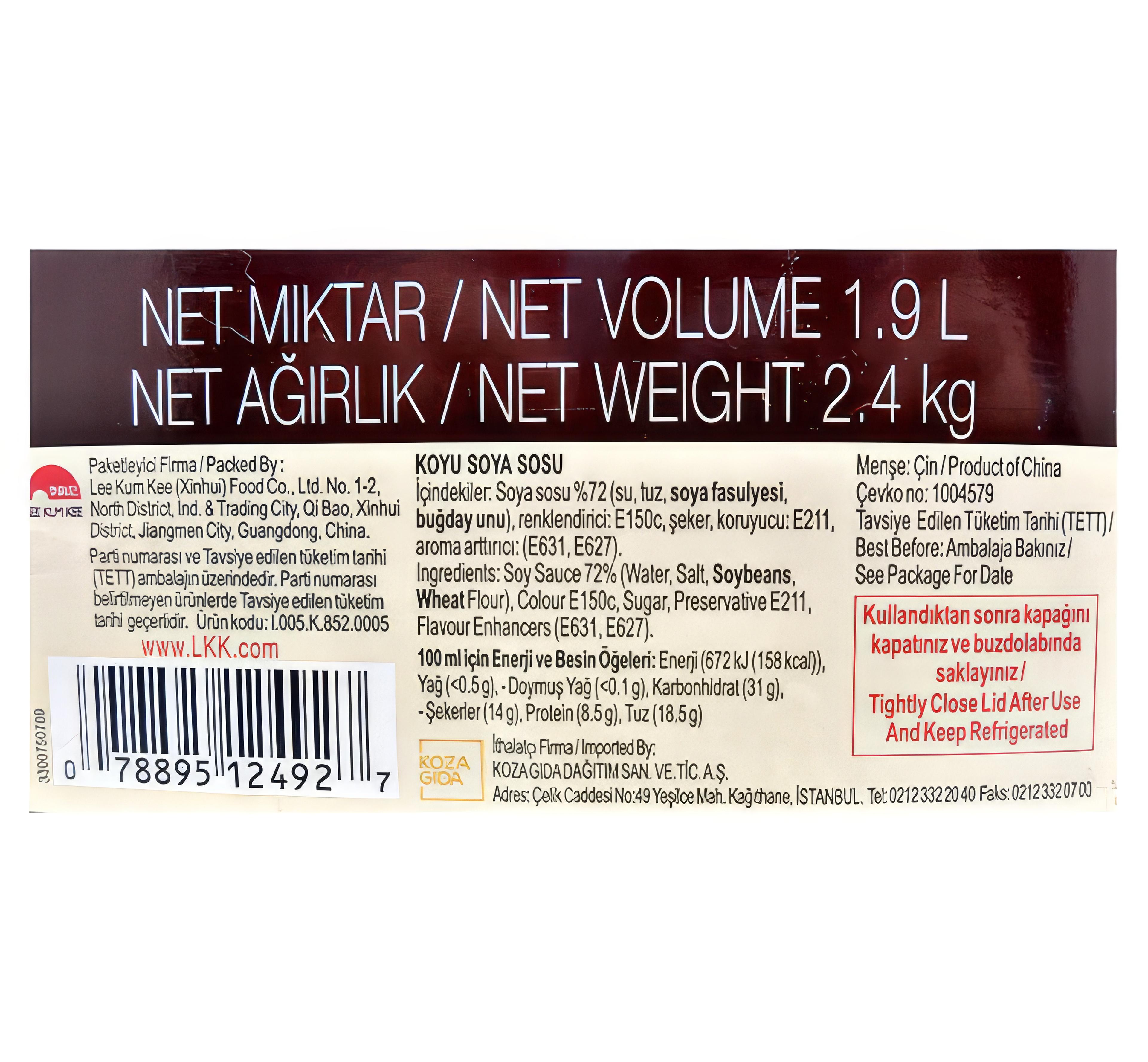 Lee Kum Kee Koyu Soya Sos 1900 Ml