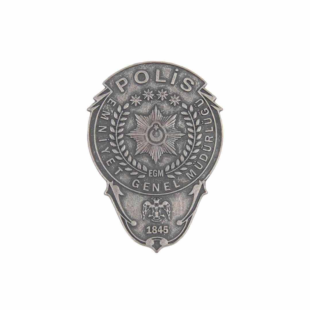 Karartmalı Gri Klasik Polis Cüzdan Rozeti