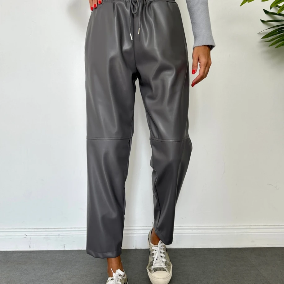 Beli Lastikli Deri Pantolon