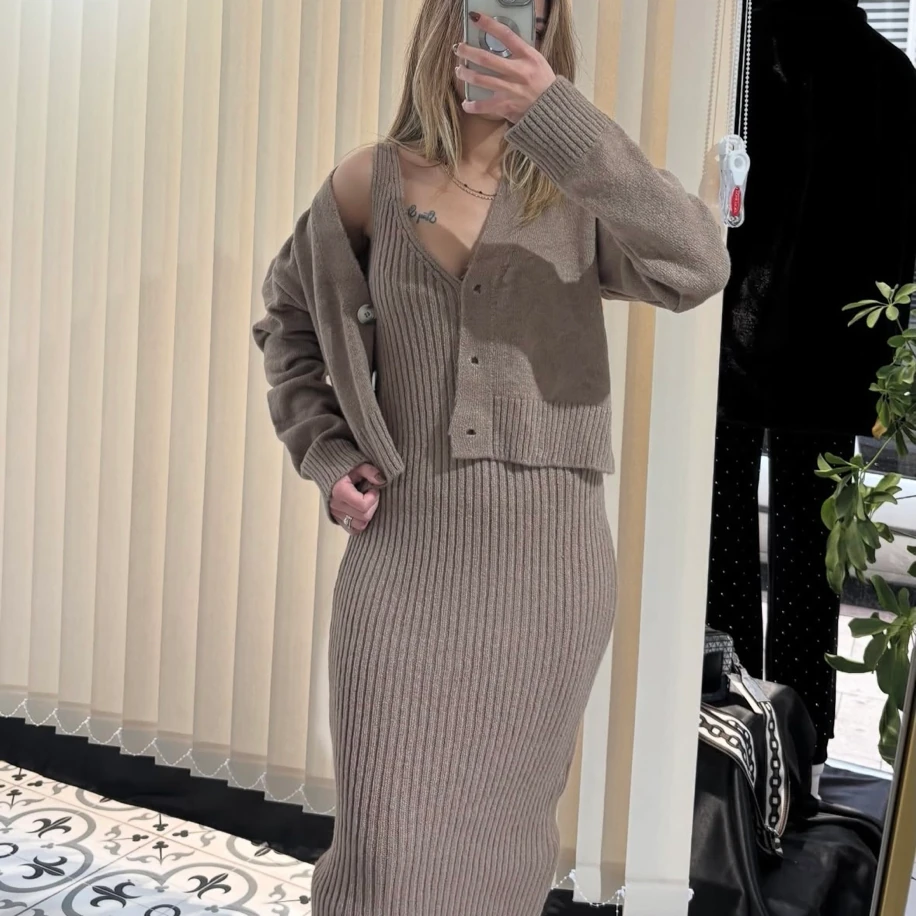 Triko Elbise-Hırka Takım