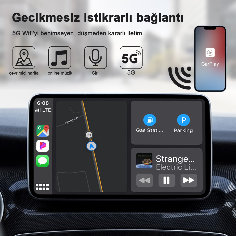 XONECT kablosuz Carplay Adaptör, Kablolu CarPlay Kablosuza dönüştürün, kablolardan kurtulun