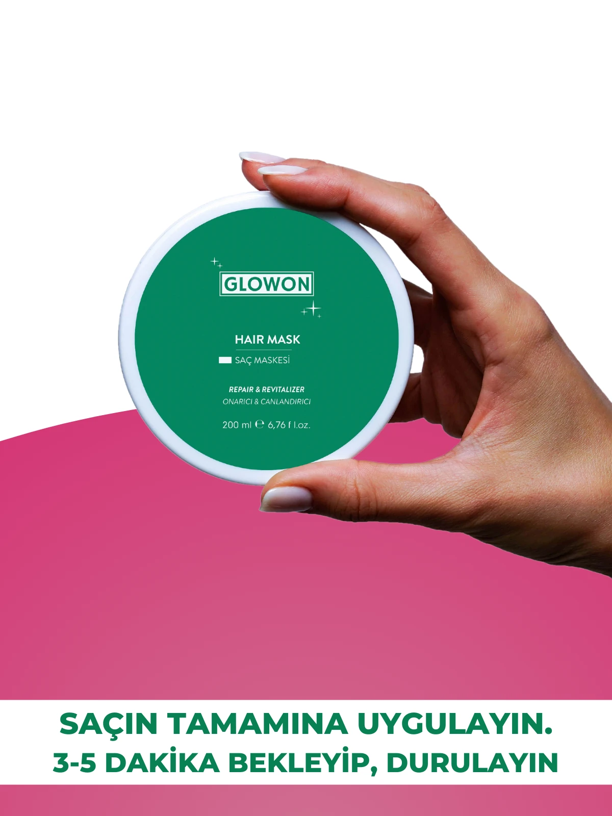 GLOWON Sülfatsız ve Parabensiz Onarıcı Saç Maskesi 250ml - Kuru ve Yıpranmış Saçlar İçin