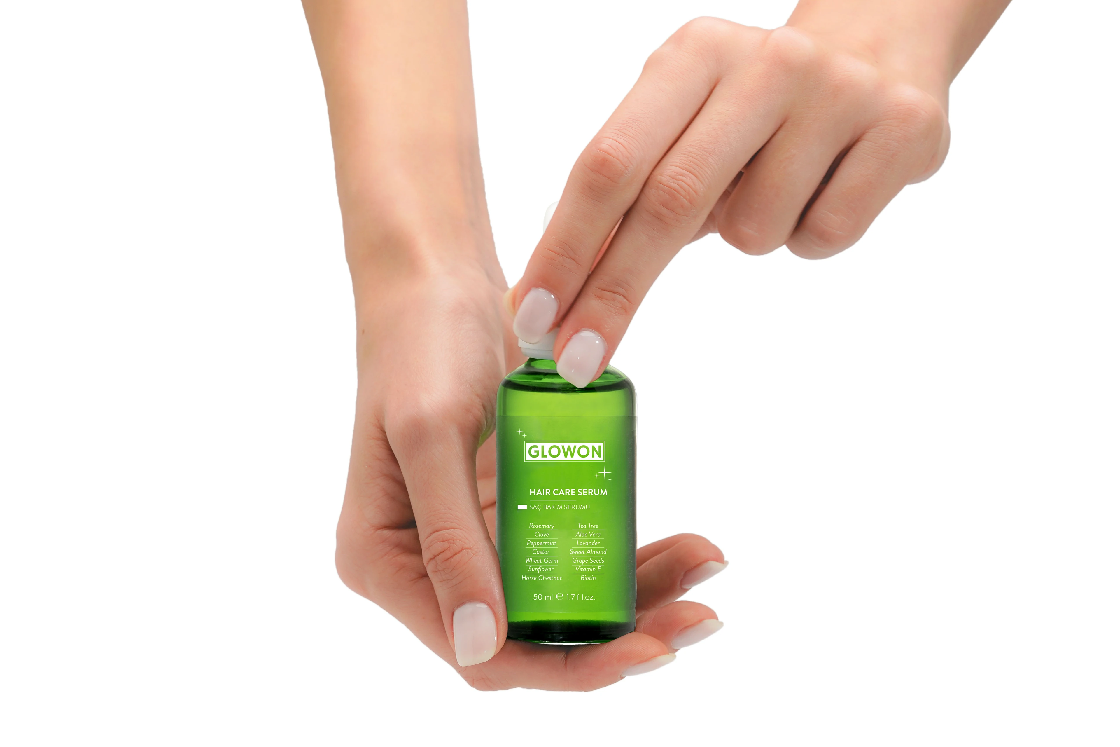 GLOWON Biberiye ve 27 Doğal Yağ İçeren Saç Dökülmesine Karşı Onarıcı Saç Bakım Serumu 50ml