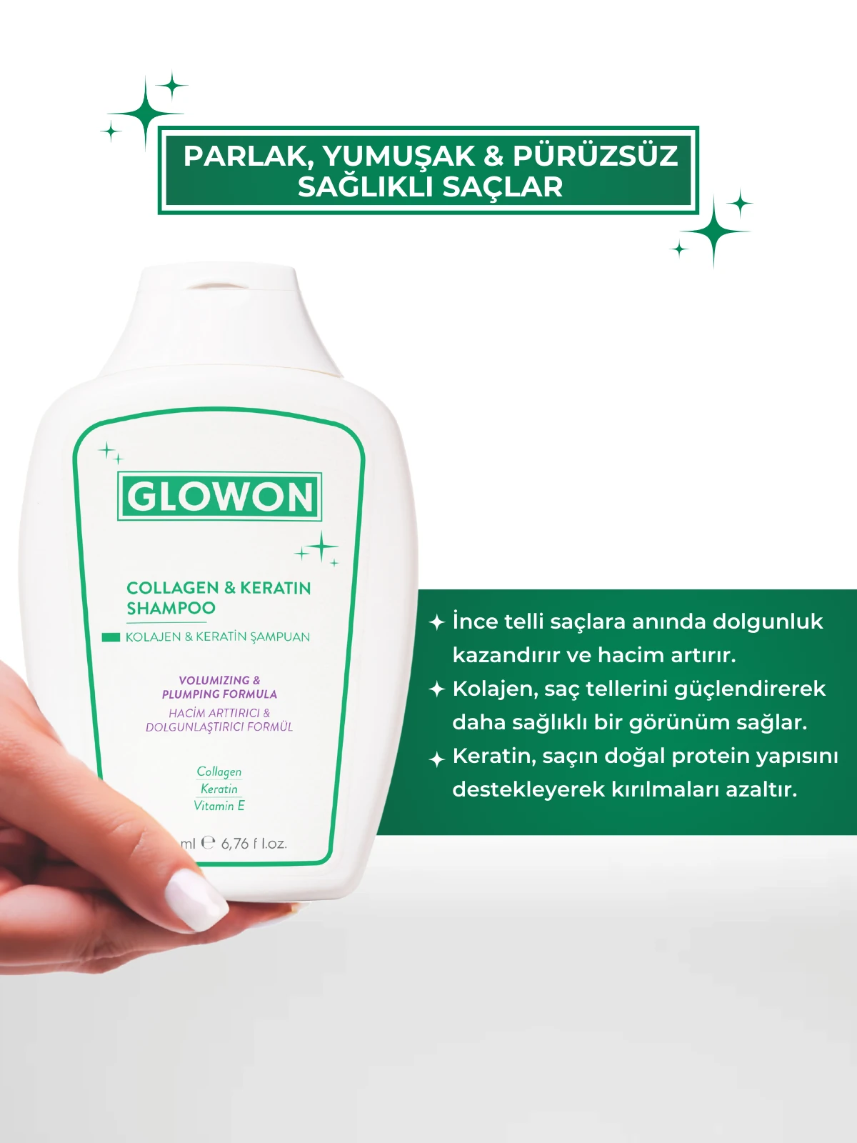 GLOWON Argan Yağlı Şampuan ve Saç Serumu İçeren Nemlendirici Onarıcı Saç Bakım İkili Set