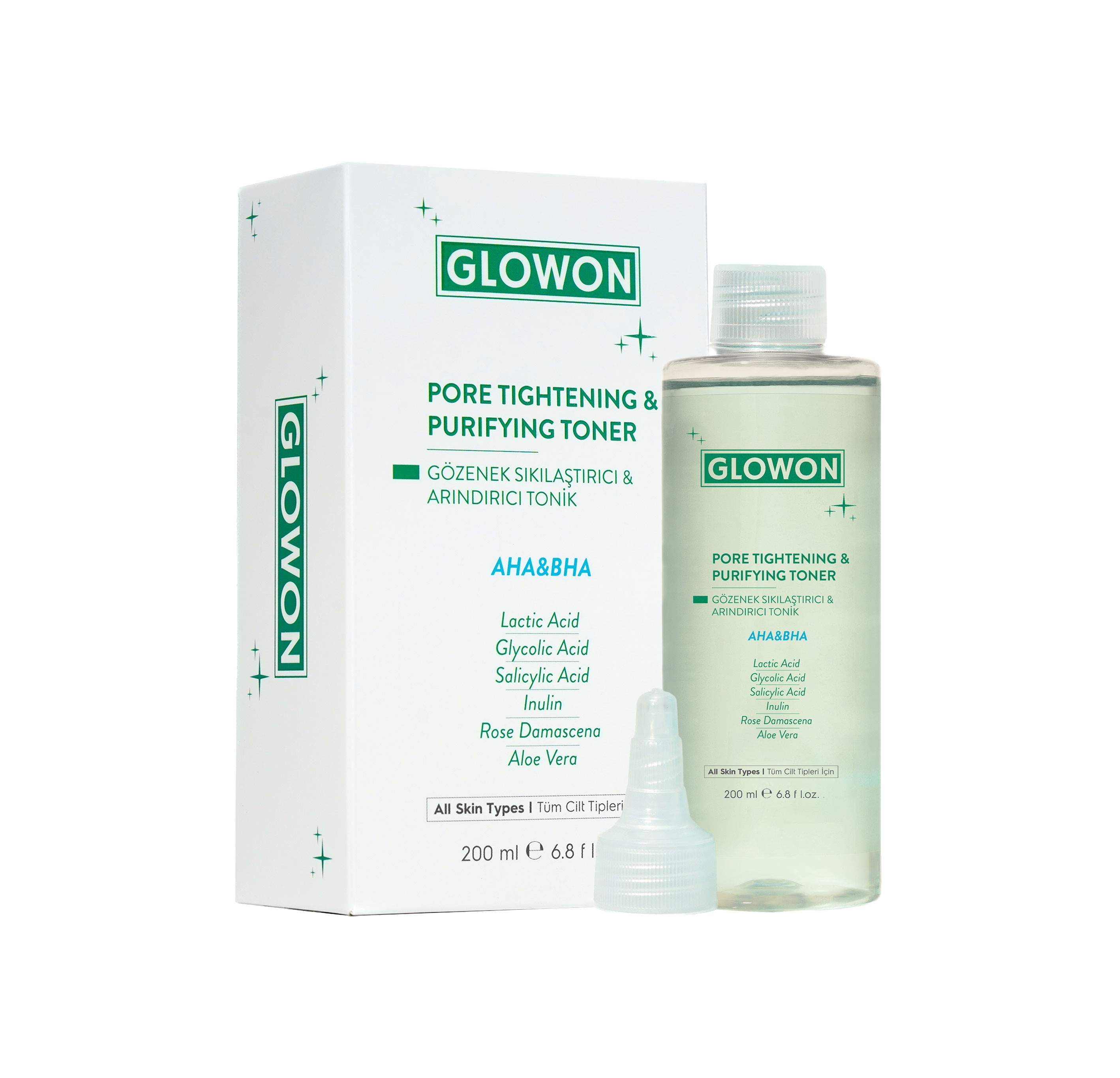 GLOWON GÖZENEK SIKILAŞTIRICI VE ARINDIRICI TONİK – AHA&BHA 200 ML