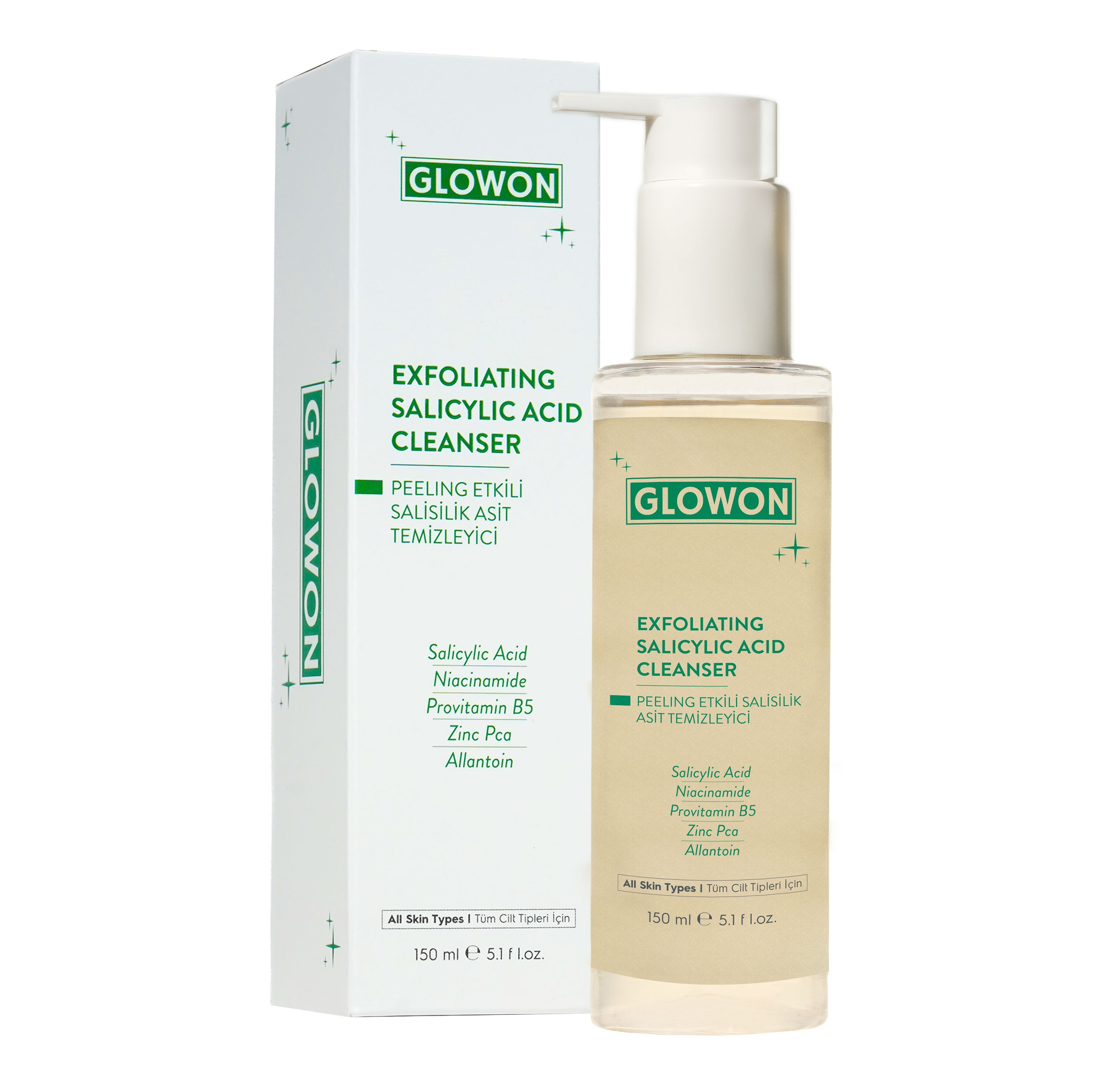 GLOWON EXFOLIATING SALICYLIC ACID CLEANSER – YÜZ TEMİZLEME JELİ 150 ML