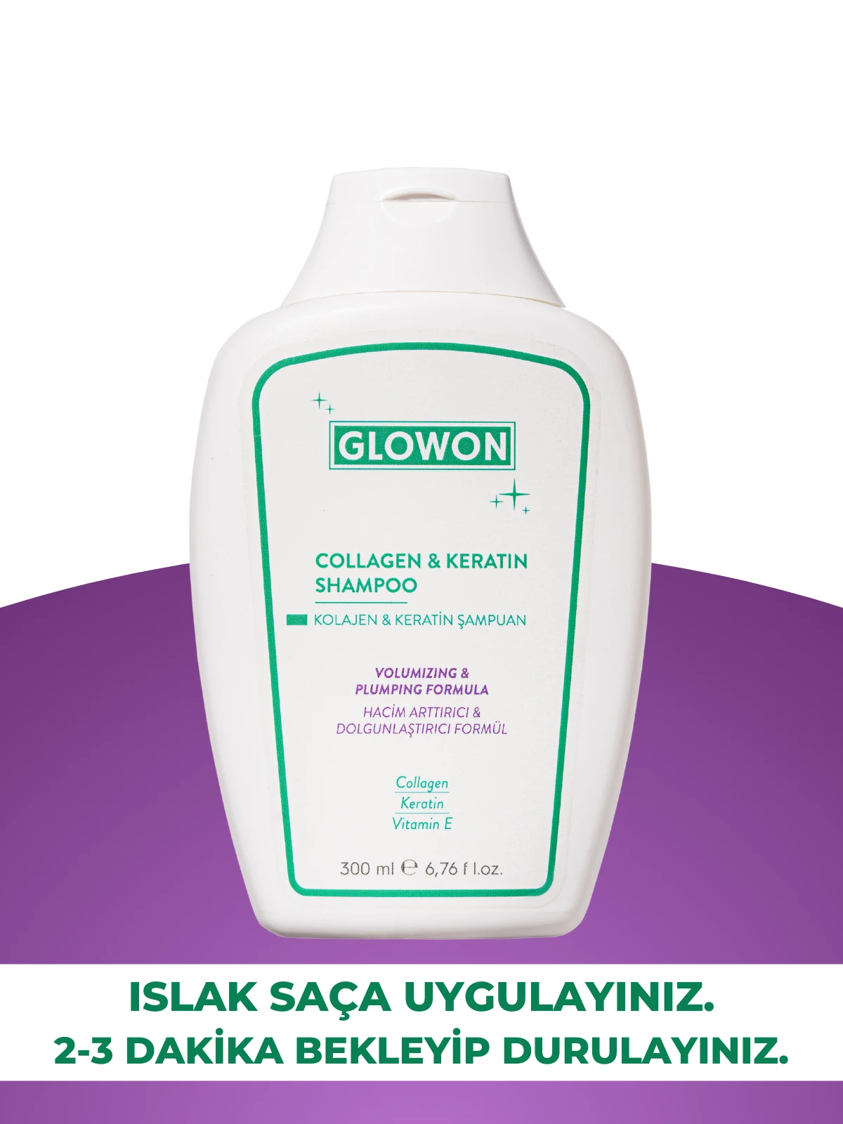 GLOWON Kolajen ve Keratin İçeren Hacim Artırıcı ve Güçlendirici Şampuan 300ml