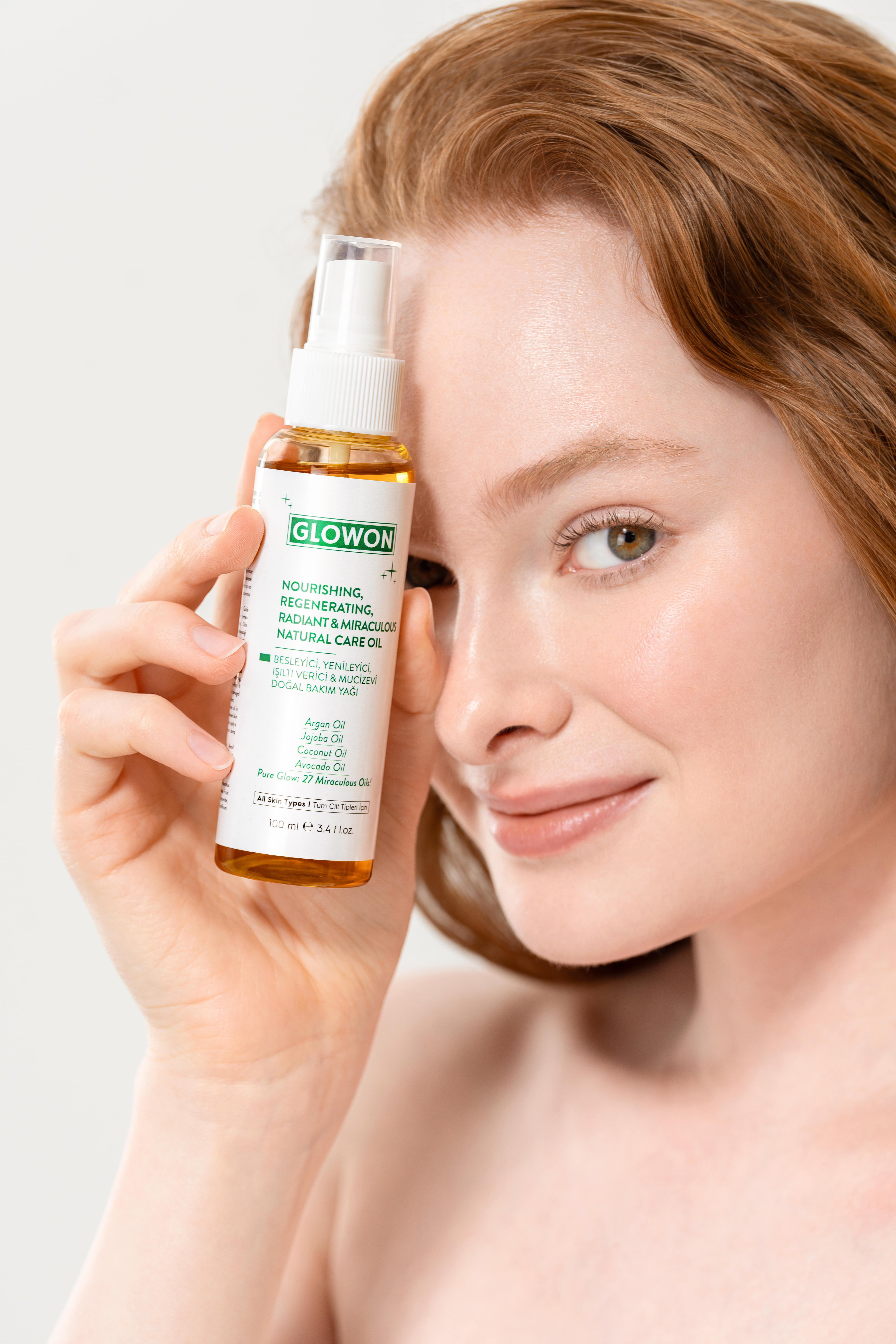 GLOWON BESLEYİCİ, YENİLEYİCİ, IŞILTI VERİCİ & MUCİZEVİ DOĞAL BAKIM YAĞI 100 ML