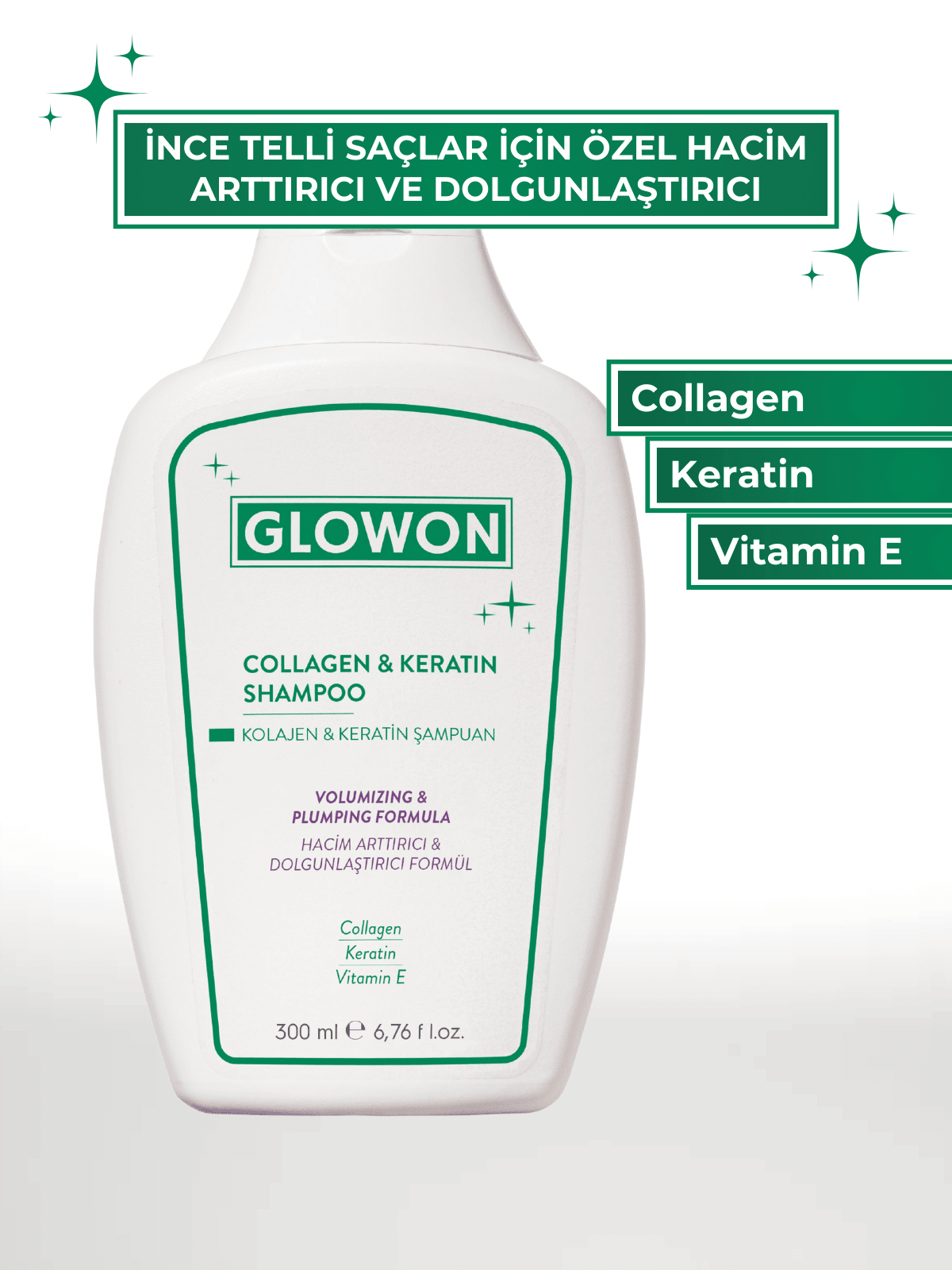 GLOWON KOLAJEN VE KERATİN ŞAMPUAN AVANTAJ PLUS ÜÇLÜ PAKET