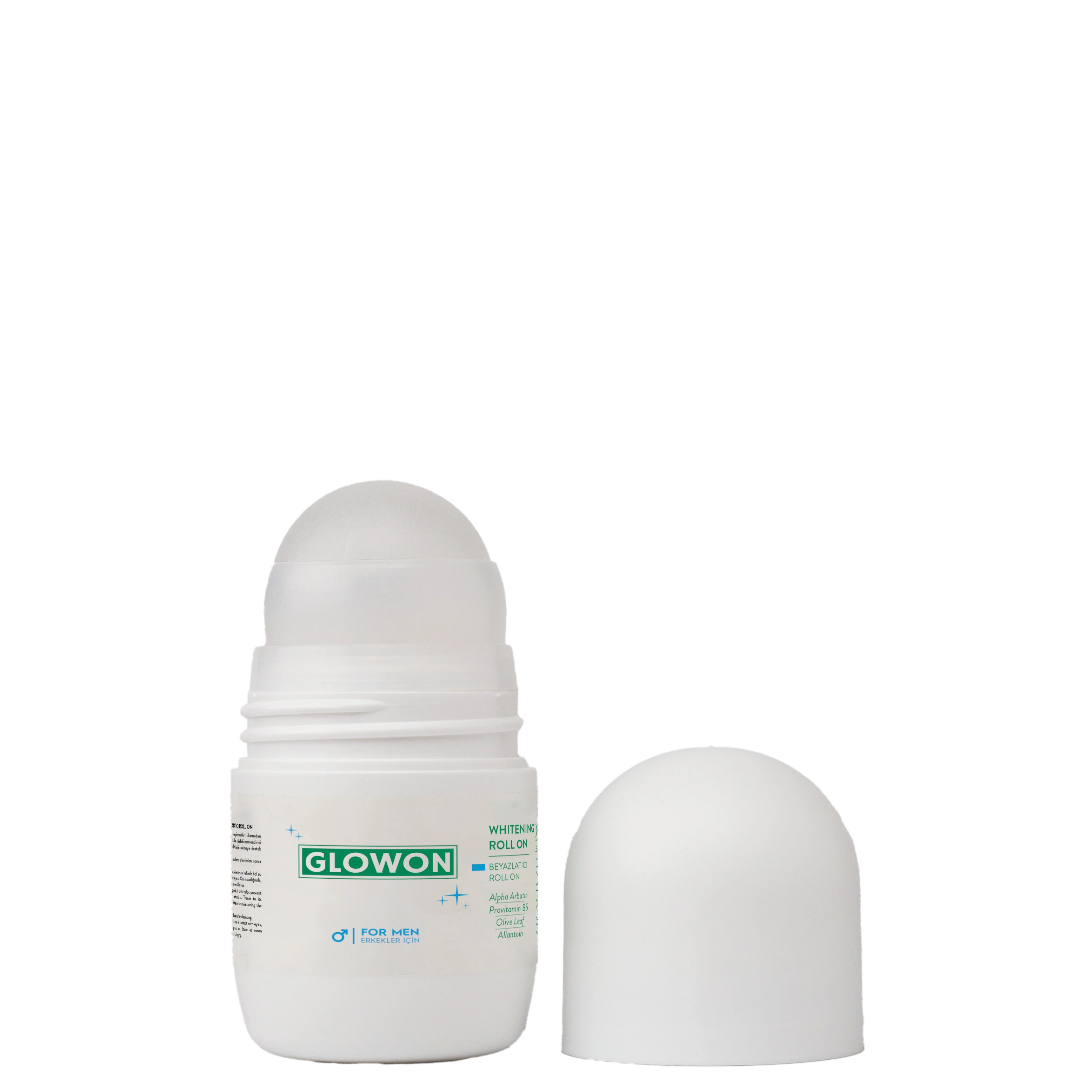 GLOWON Alpha Arbutinli Erkek Roll-On Deodorant 50ml – Leke Karşıtı ve Gün Boyu Etkili