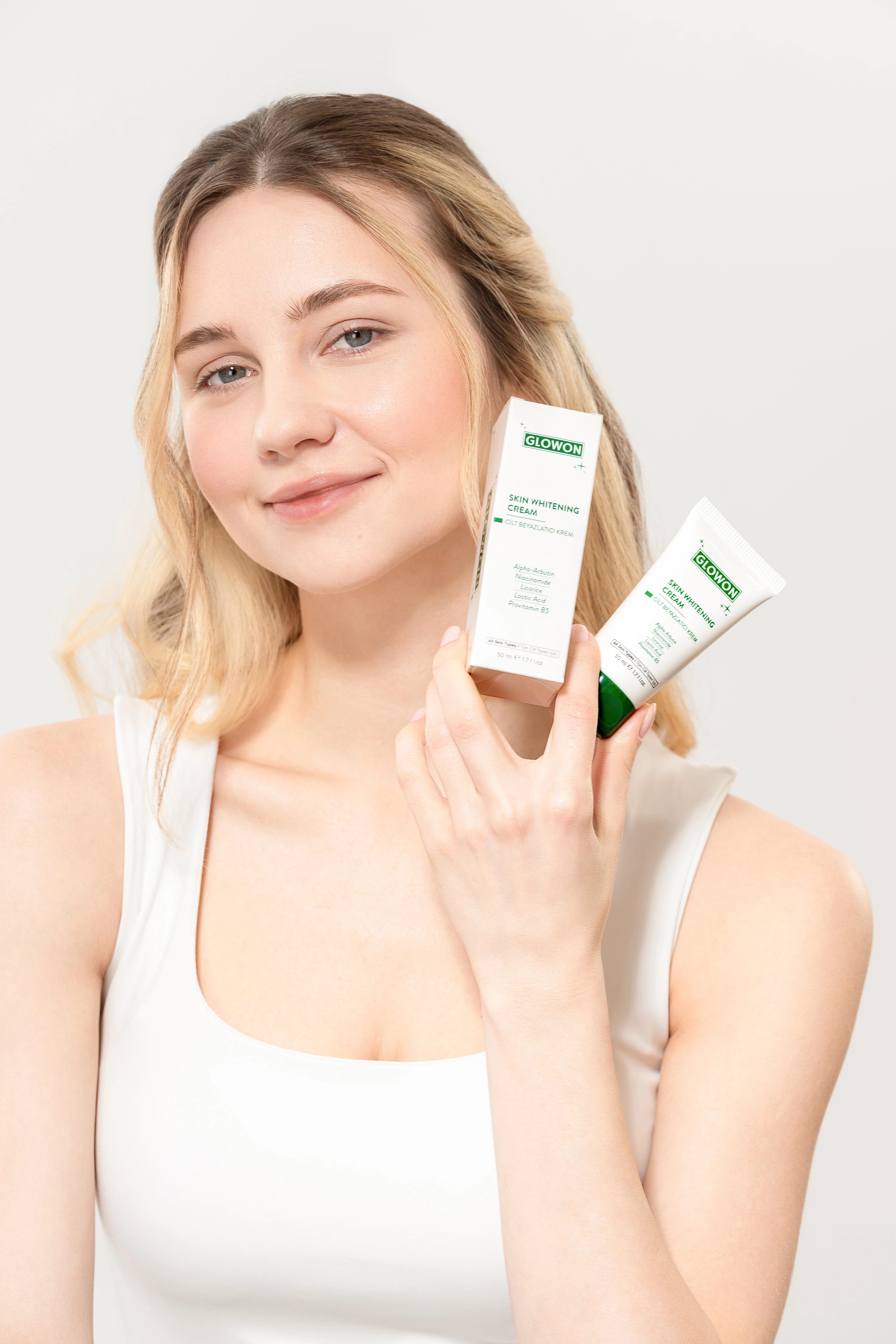 GLOWON Alpha Arbutin ve Niasinamid İçerikli Leke Karşıtı Cilt Beyazlatıcı Krem 50ml