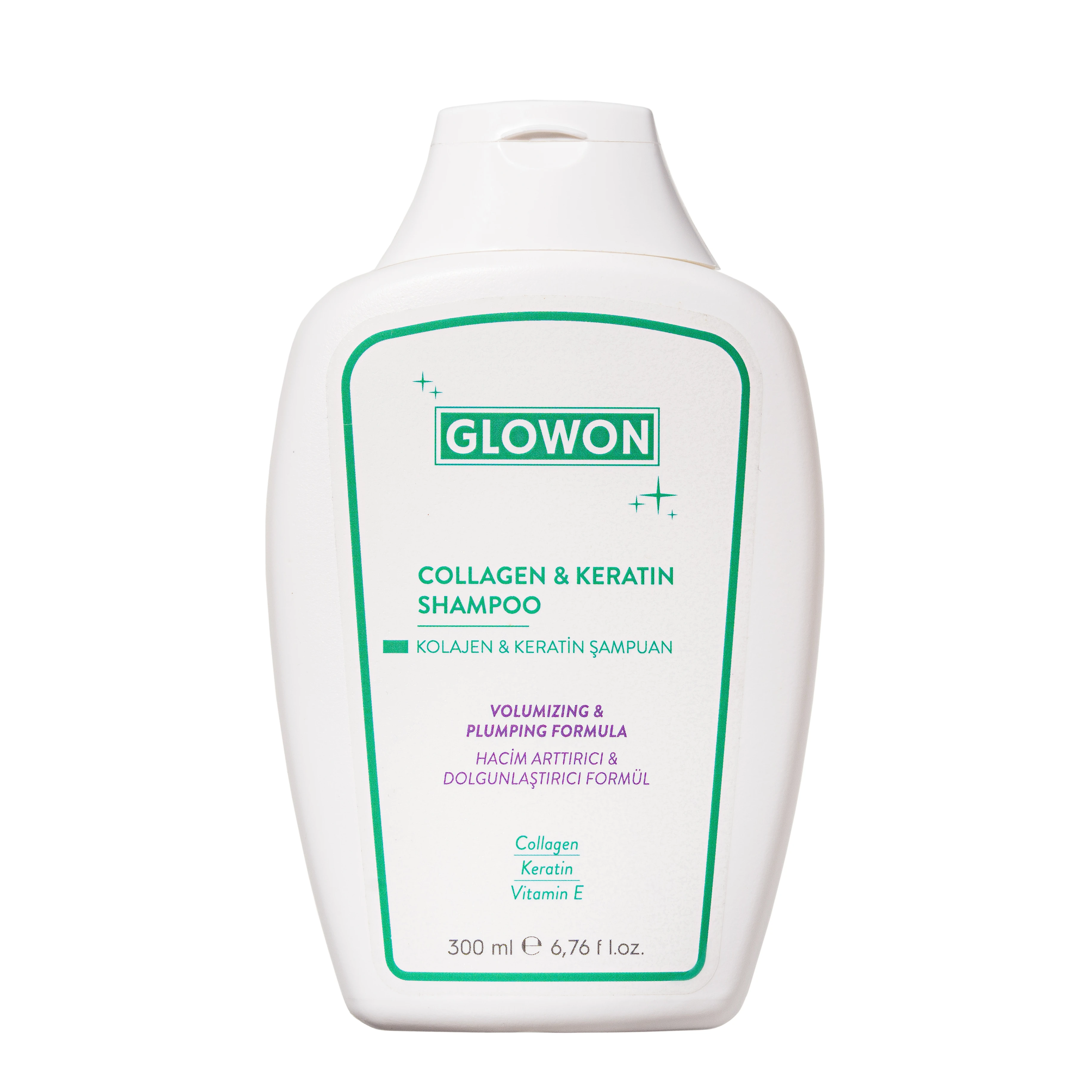 GLOWON Kolajen ve Keratin İçeren Hacim Artırıcı ve Güçlendirici Şampuan 300ml