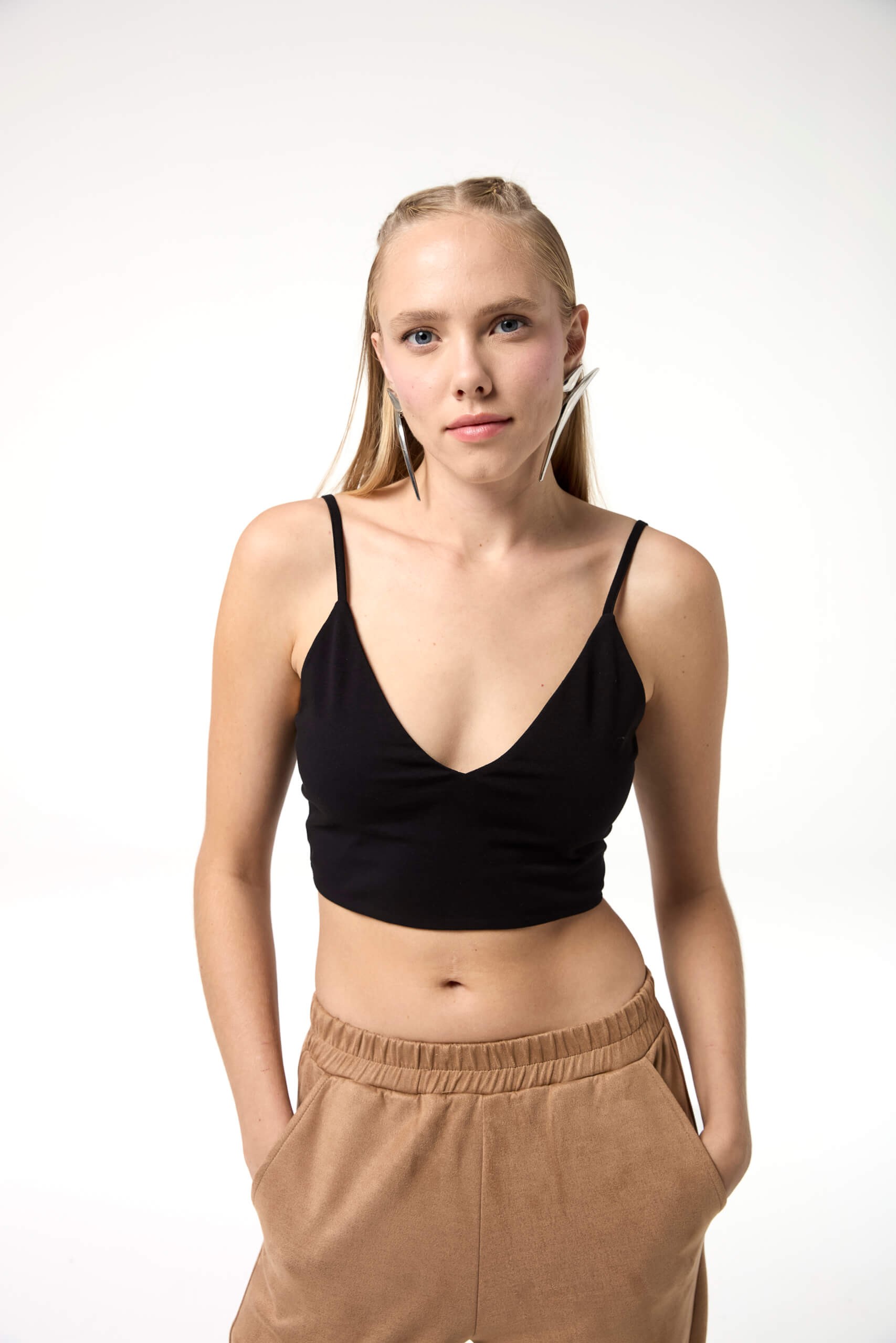 İnce Askılı V Yaka Basic Bralet