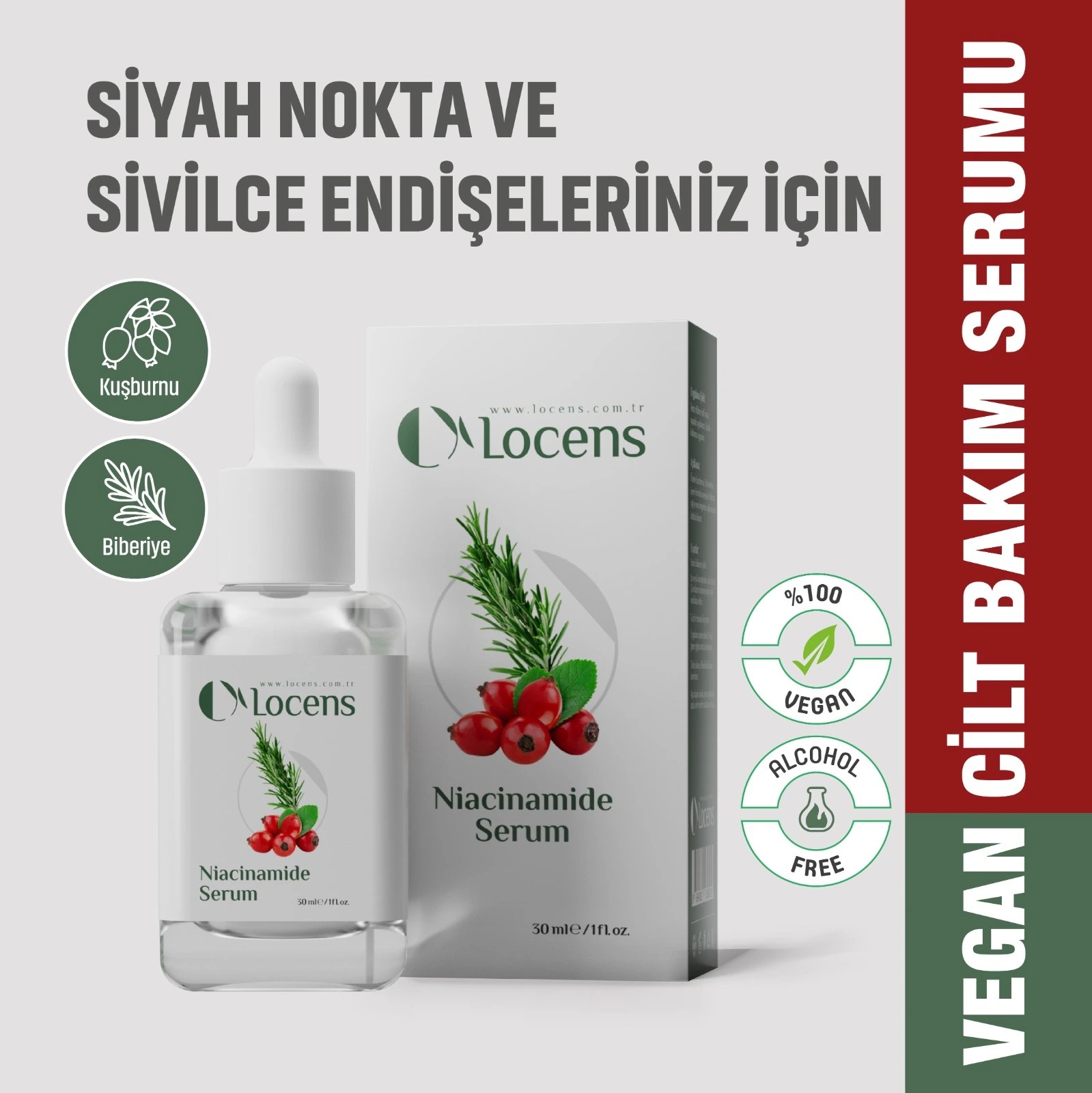 Siyah Nokta ve Sivilce Endişeleriniz İçin Niacinamide Vegan Cilt Bakım Serumu