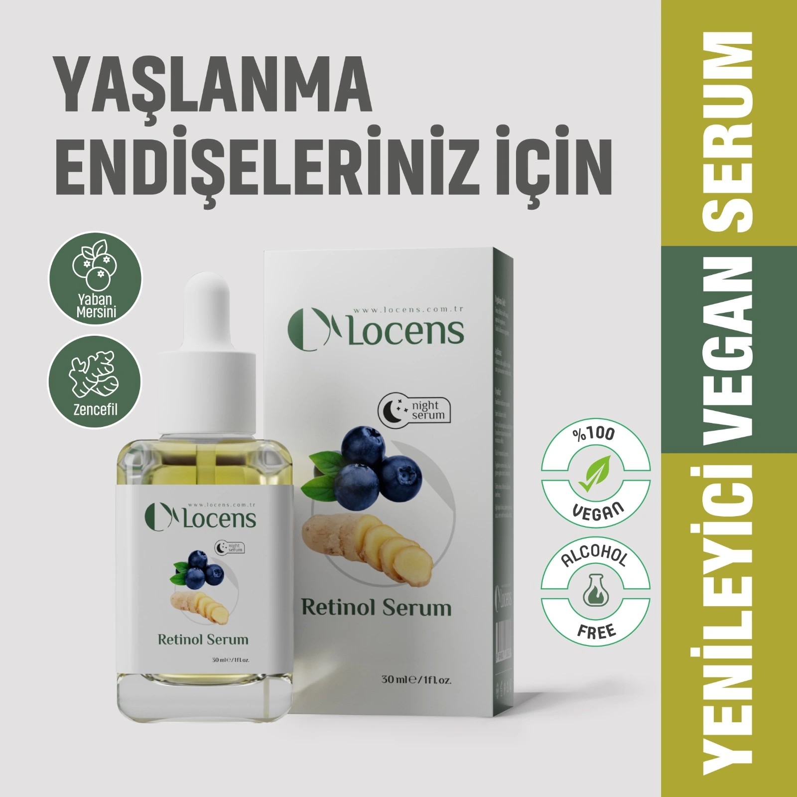 Yaşlanma Endişeleriniz İçin Retinol Vegan Cilt Bakım Serumu