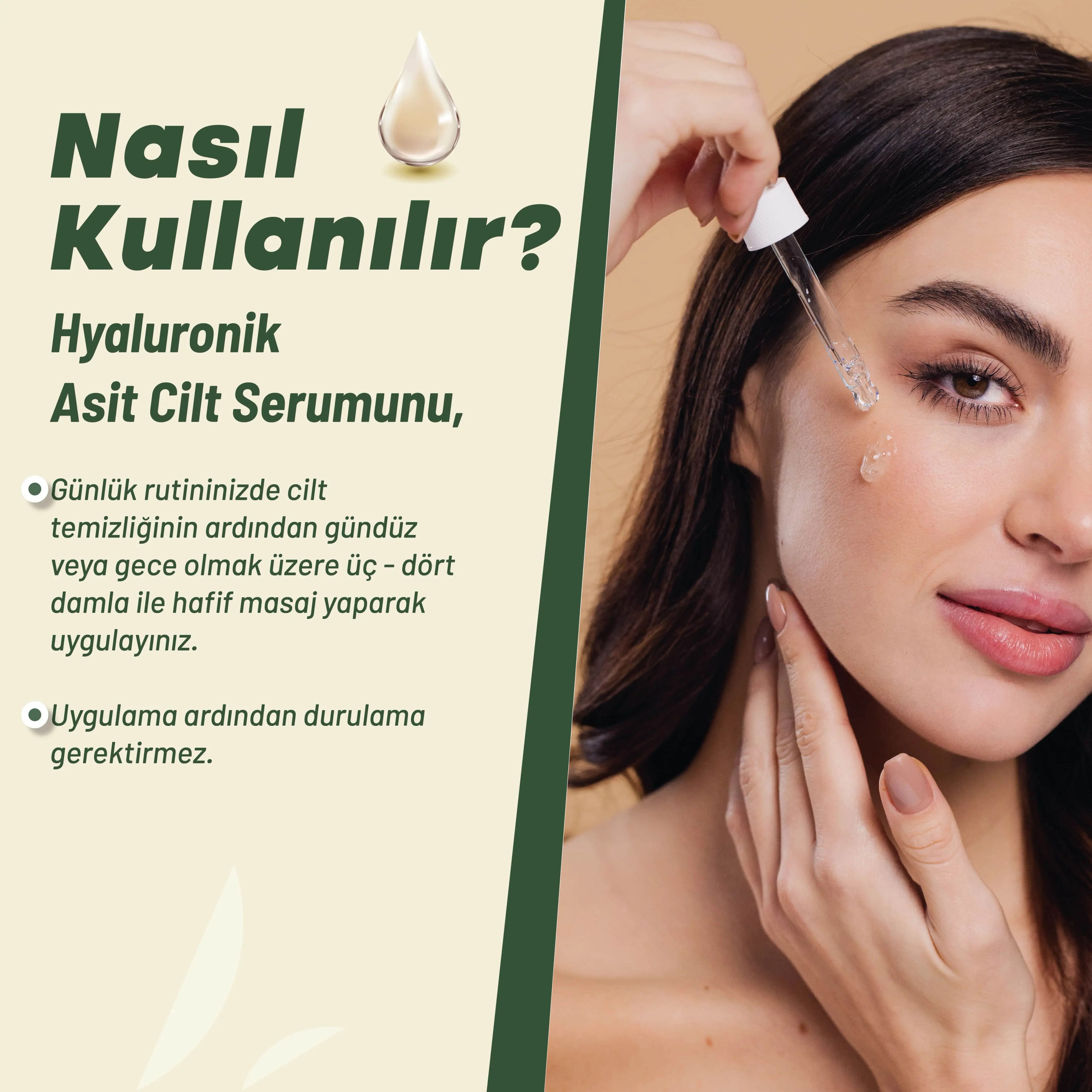 Yoğun Nemlendirici ve Dolgunlaştırıcı Hyalüronik Asit Vegan Cilt Bakım Serumu