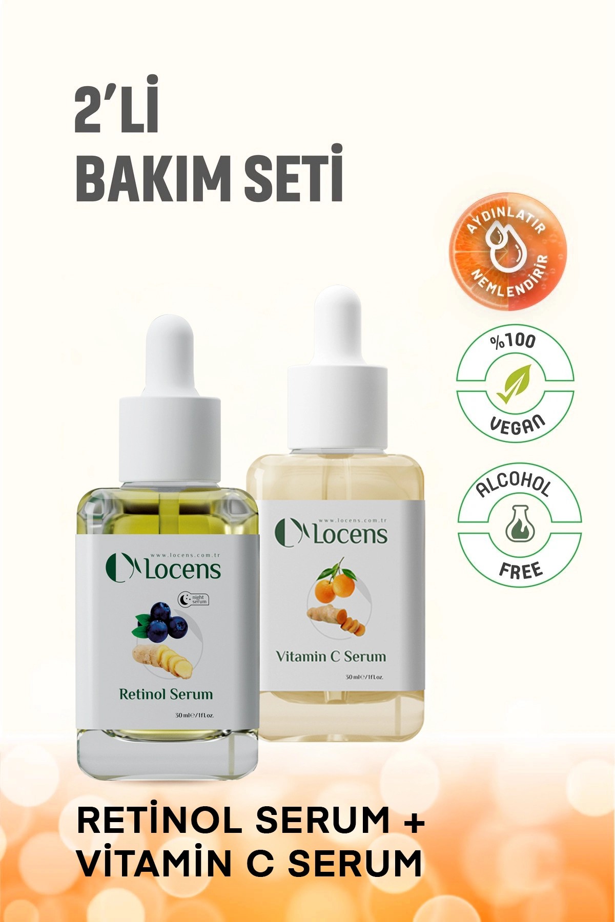 2'li Fırsat Cilt Bakım Serum Seti - Vitamin C Serum Ve Retinol Serum