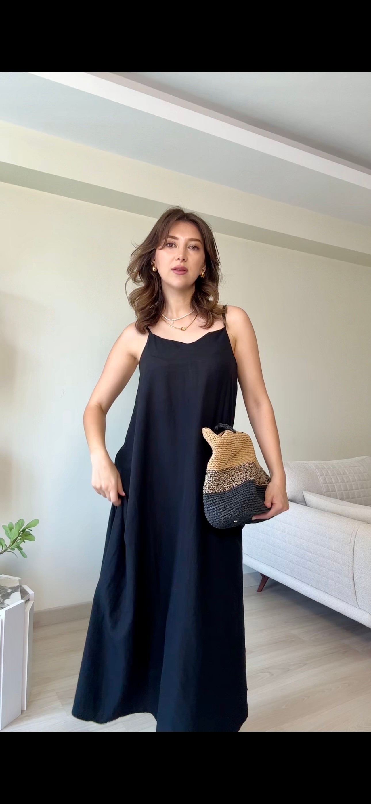 Askılı Midi Elbise