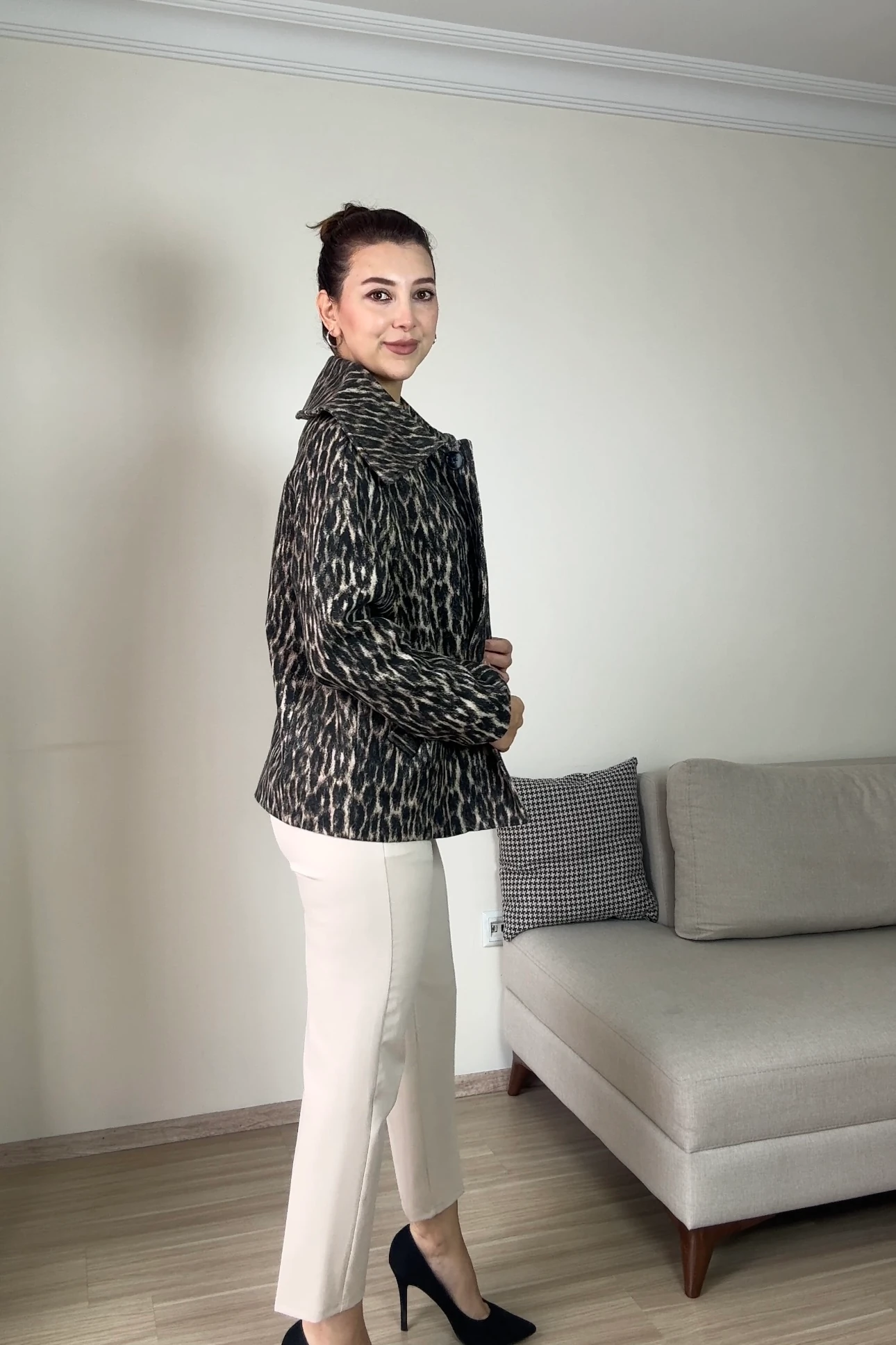 LEOPAR DESENLİ PREMIUM CEKET