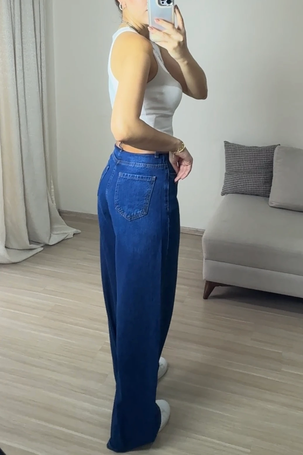 WİDE LEG YÜKSEK BEL DENİM PANTOLON