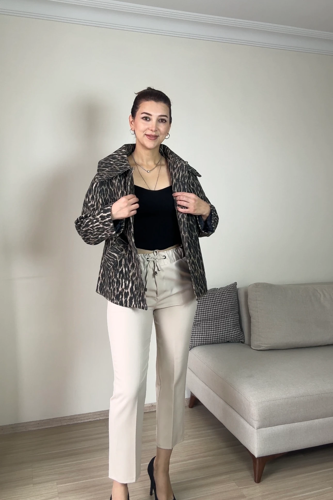 LEOPAR DESENLİ PREMIUM CEKET