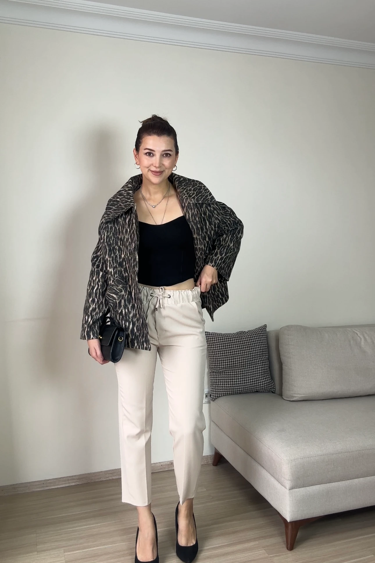 LEOPAR DESENLİ PREMIUM CEKET