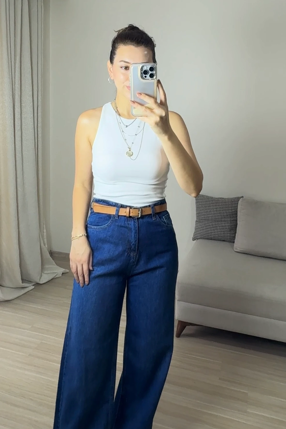 WİDE LEG YÜKSEK BEL DENİM PANTOLON