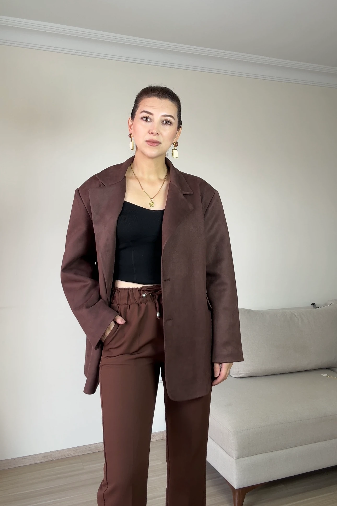 OVERSİZE BLAZER SÜET CEKET