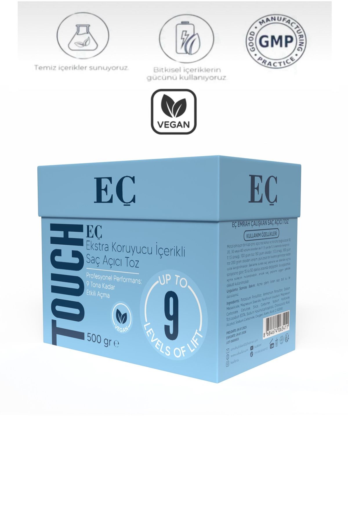 EÇ TOUCH VEGAN SAÇ AÇICI (EKSTRA KORUYUCU İÇERİKLİ) 500 gram