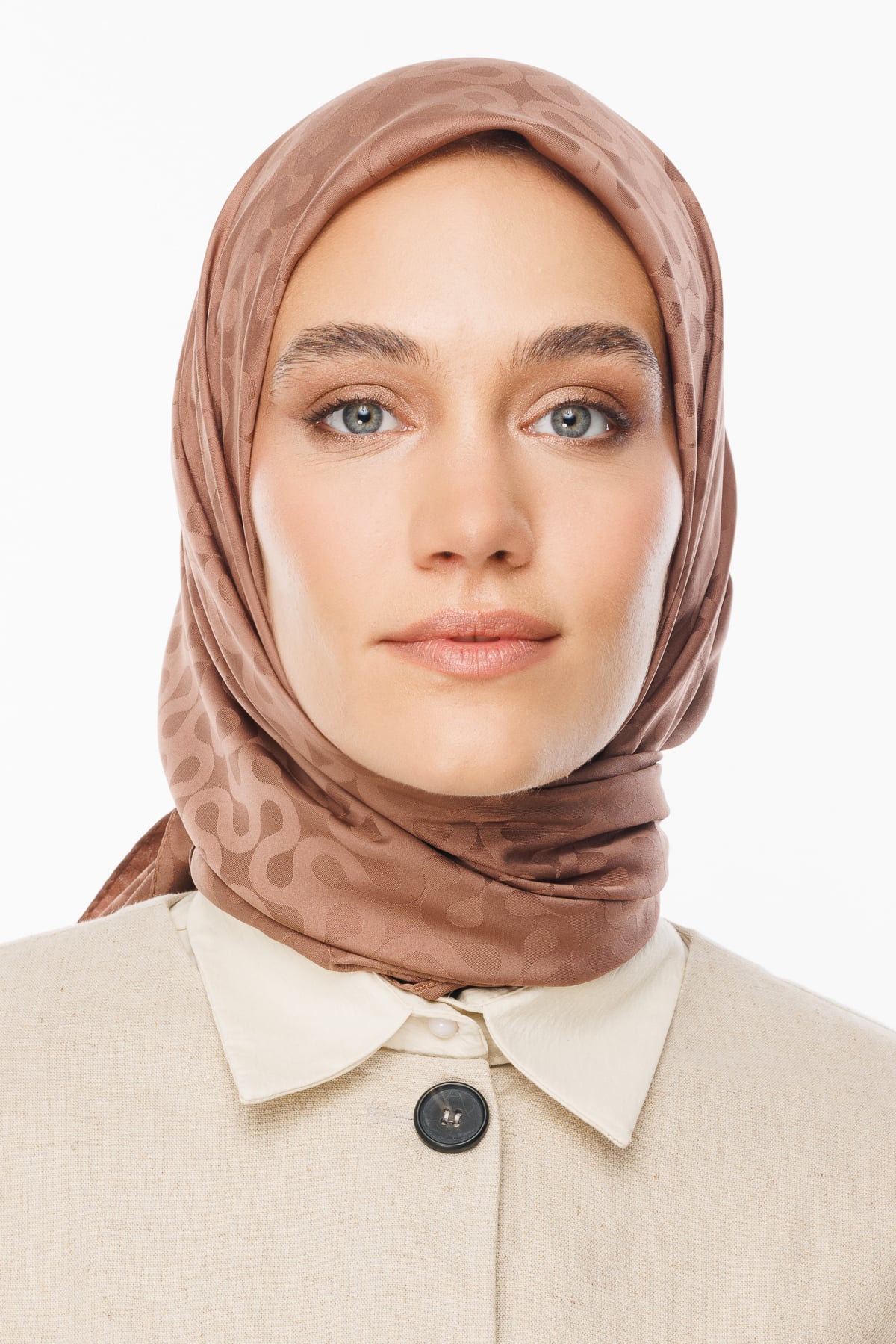 Moon Pattern Silky Jacquard Scarf - Yalı