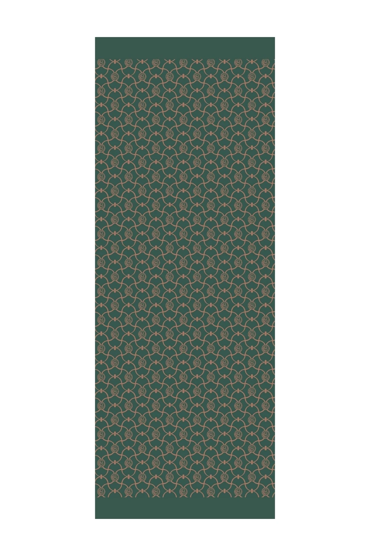 Toptan Marrakech Desen Çift Taraflı Şal - Zümrüt-Kayısı