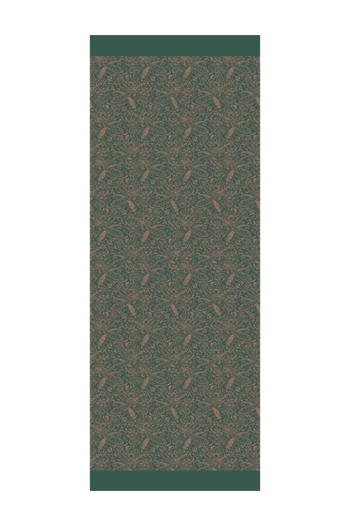 Toptan Velora Desen Çift Taraflı Şal - Zümrüt-Kayısı