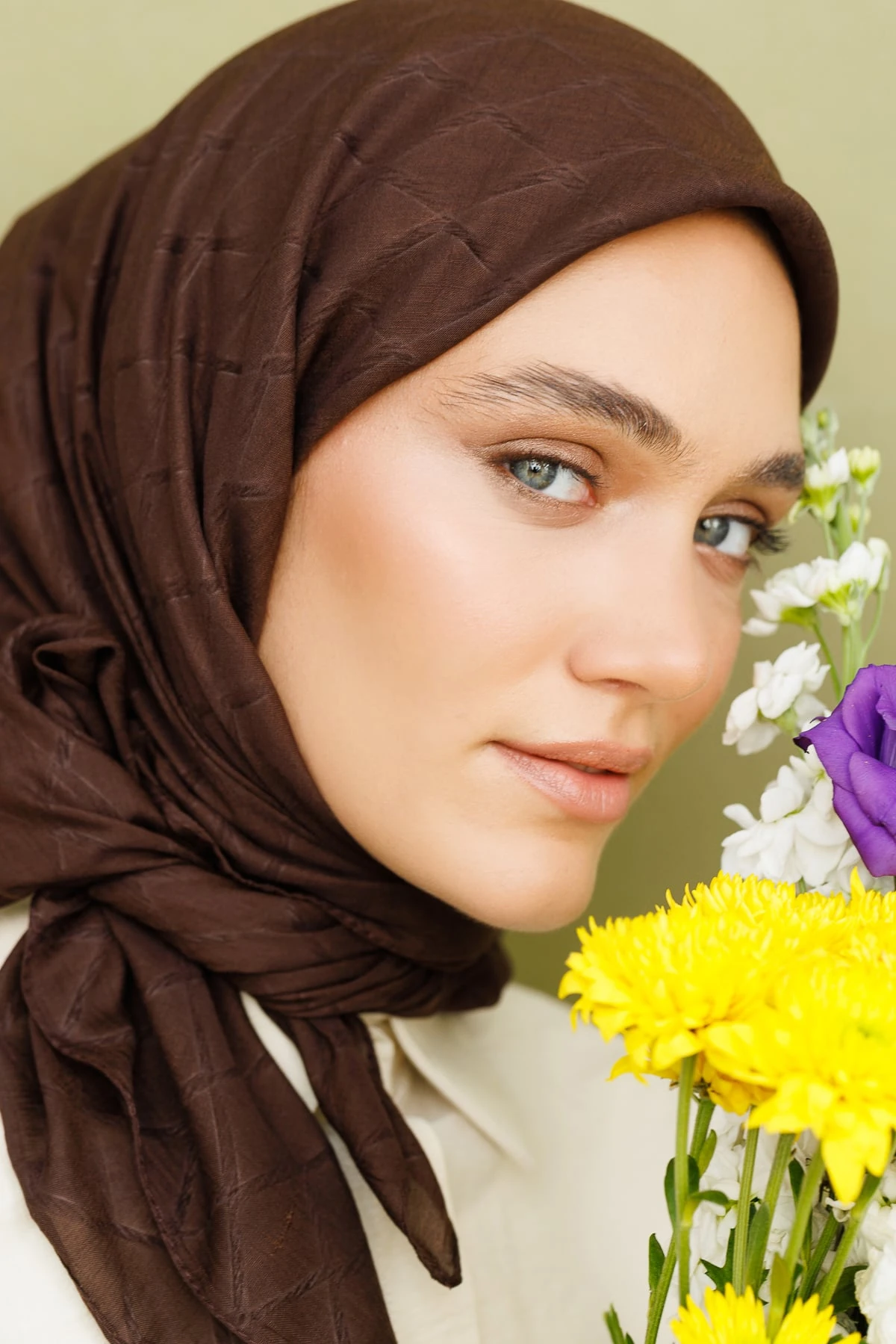 Bamboo Jacquard Scarf - Bitter Coffee