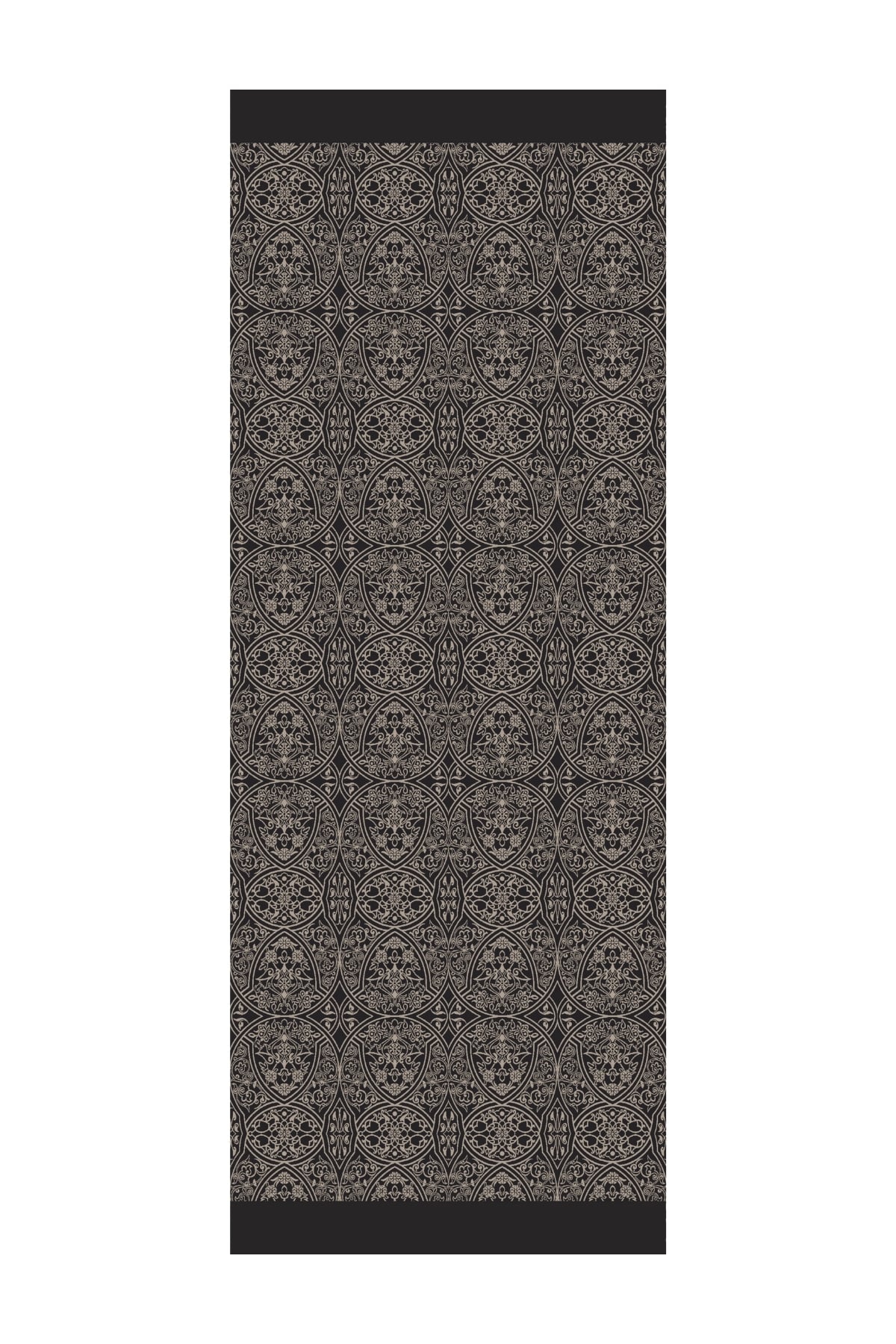 Toptan Morocco Desen Çift Taraflı Şal - Siyah-Bej