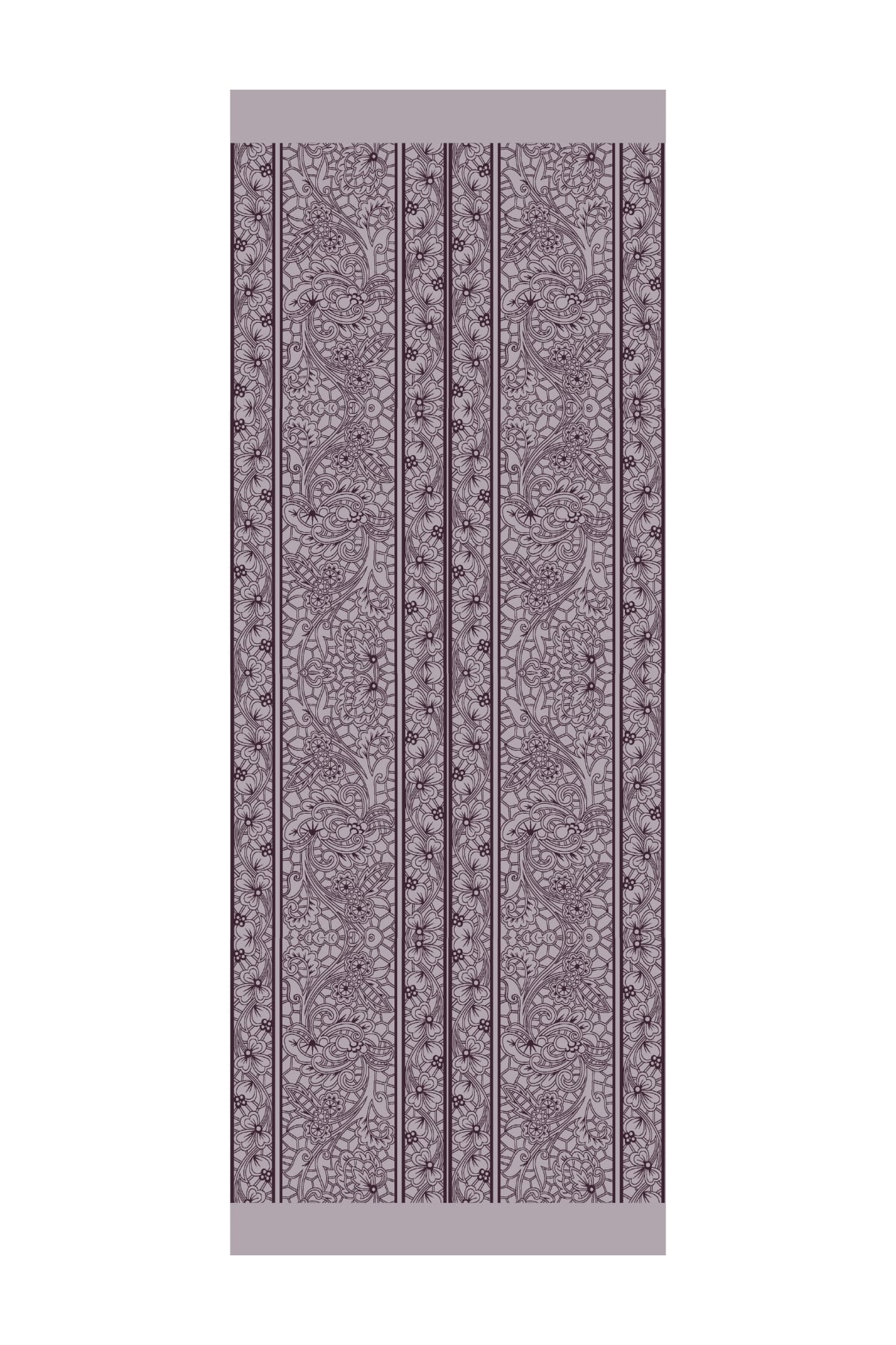 Toptan Lavin Desen Çift Taraflı Şal - Mor-Gri