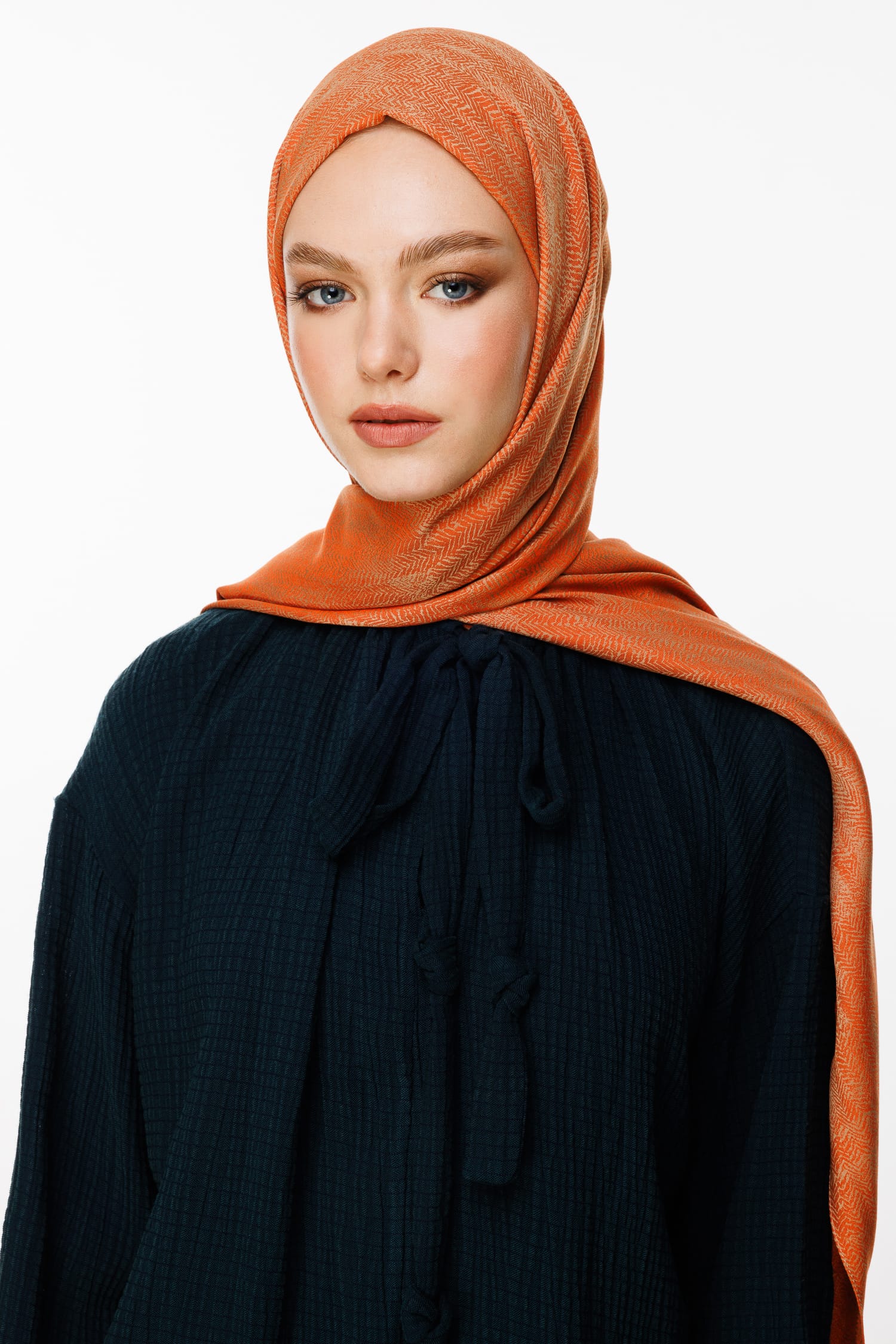 Toptan Sahra Desen Çift Taraflı Şal - Vizon-Tarçın