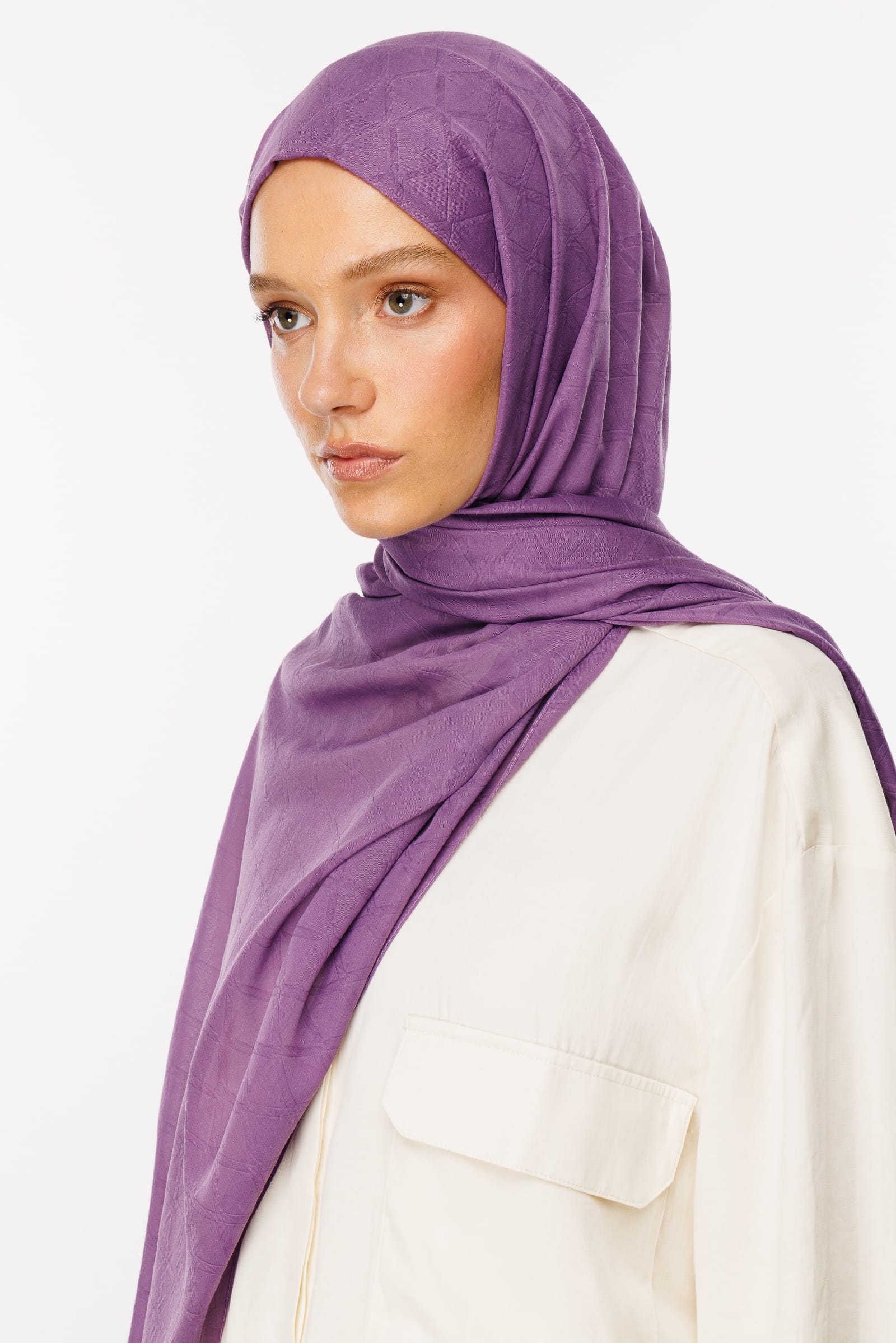 Bamboo Jacquard Shawl - Violet
