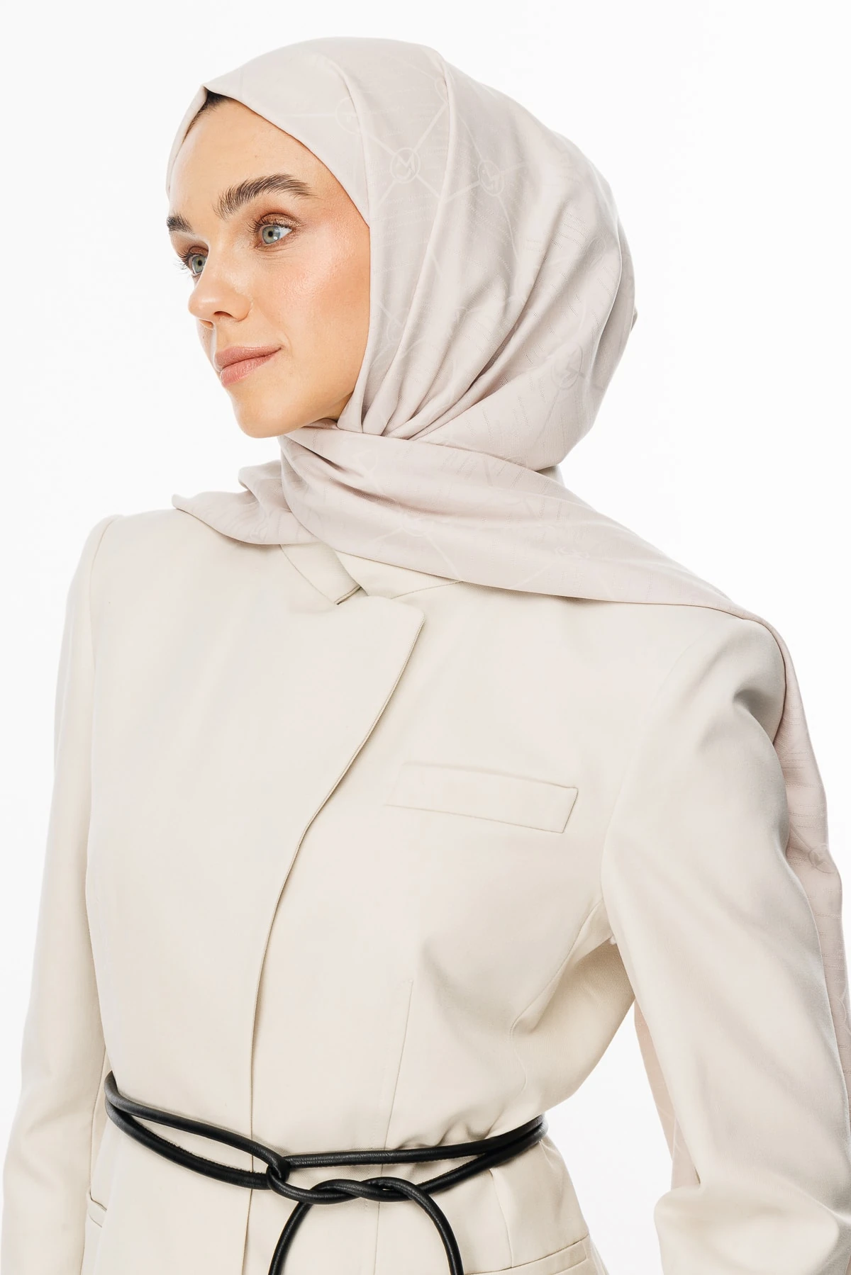 Moon Is Pattern Jacquard Shawl - Stone Color