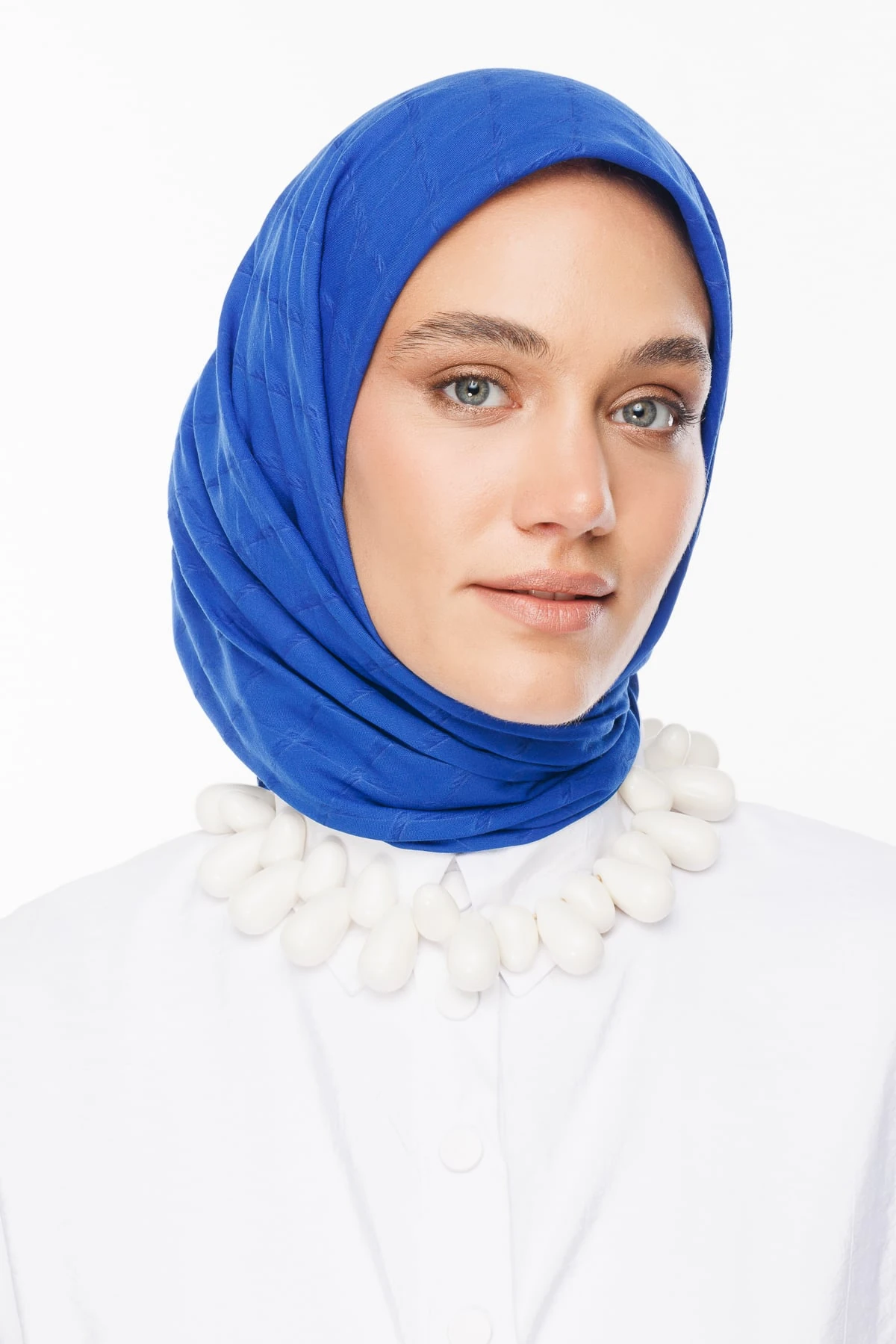 Toptan Bambu Jakar Eşarp - Saks Mavi